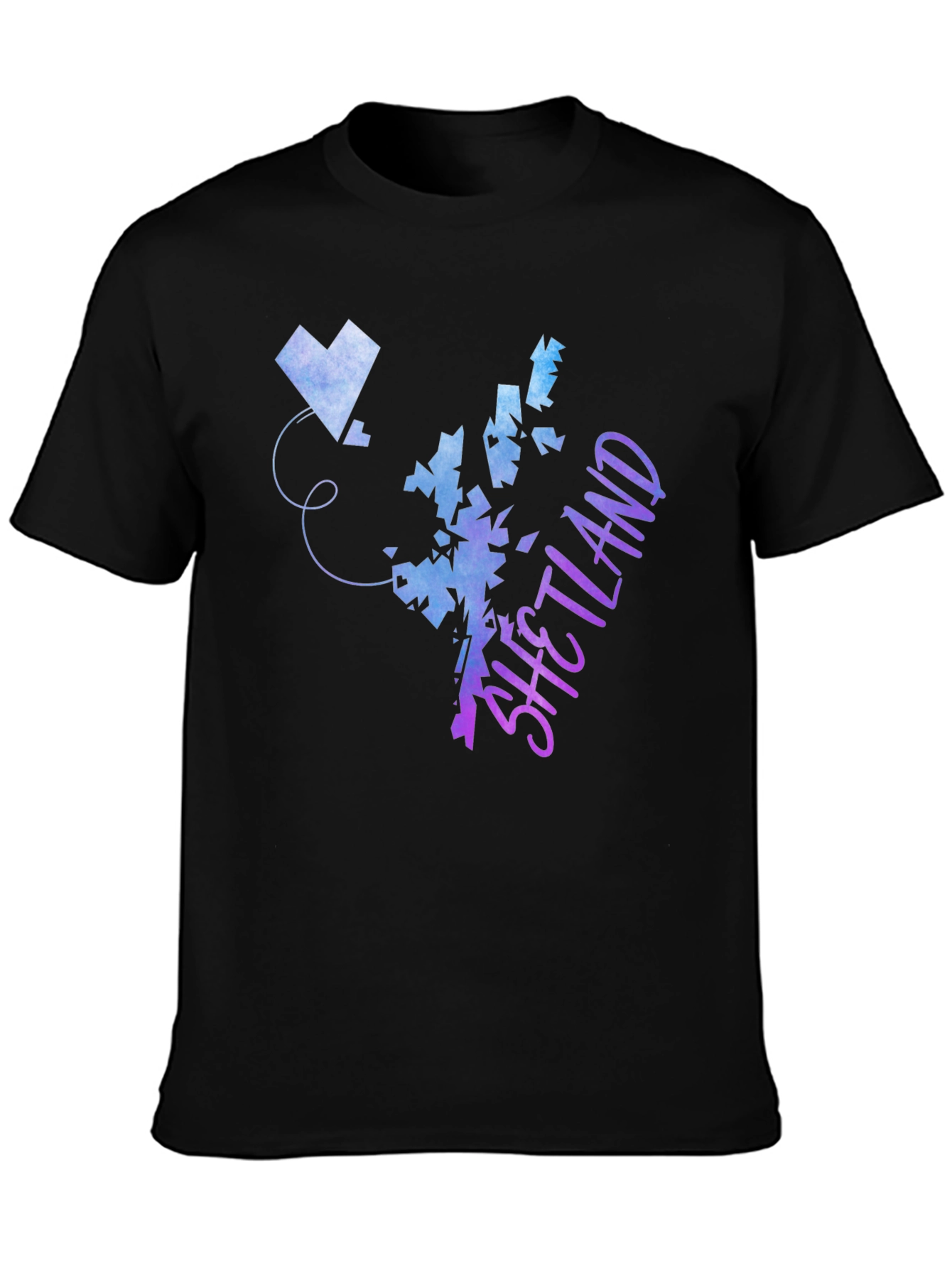 Shetland Islands Map T-Shirt - Gradient Design