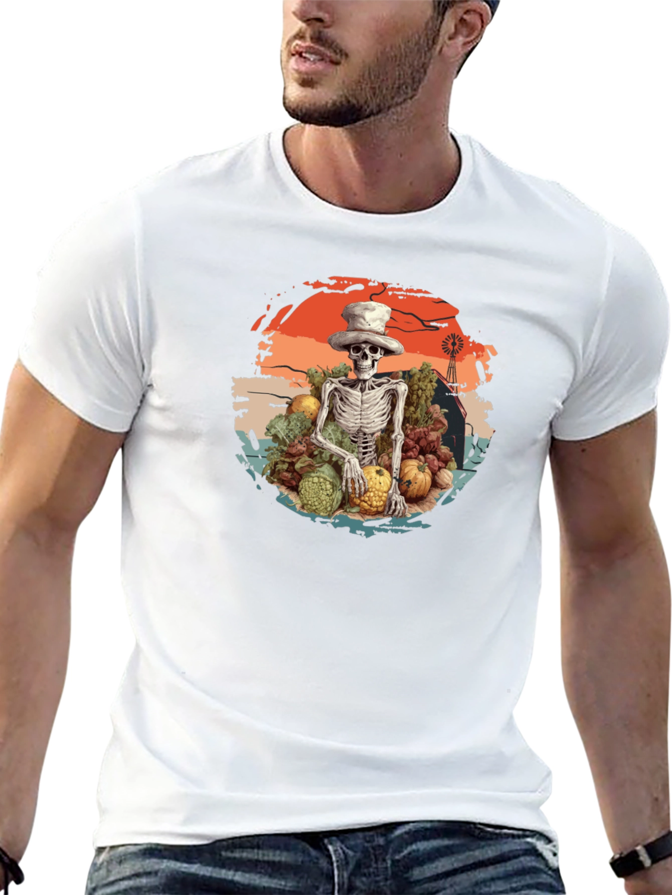 Harvest Skeleton Graphic T-Shirt