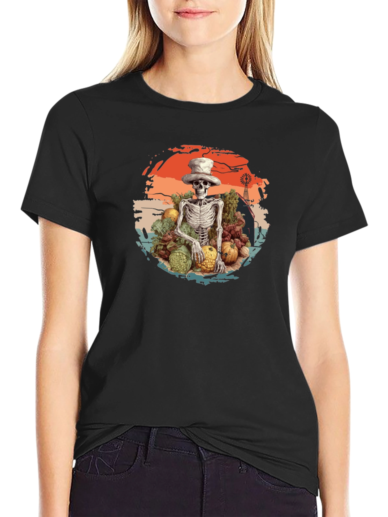 Harvest Skeleton Graphic T-Shirt