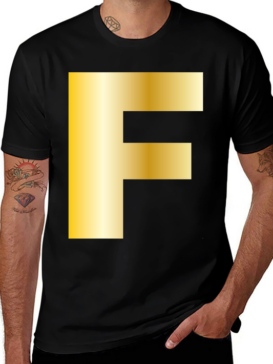 Golden F Graphic Black T-Shirt
