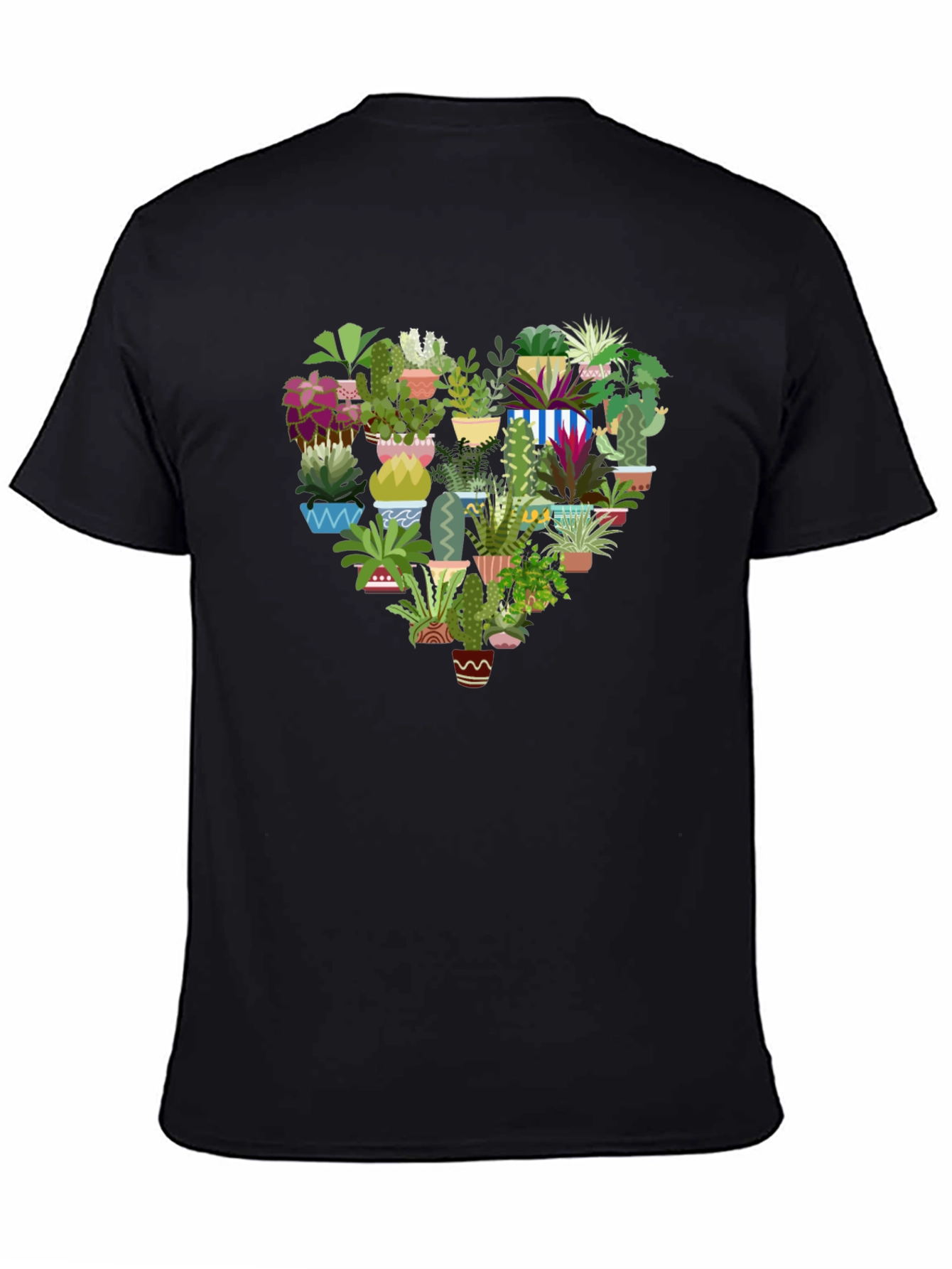 Heart Shaped Plants Graphic T-Shirt - Black