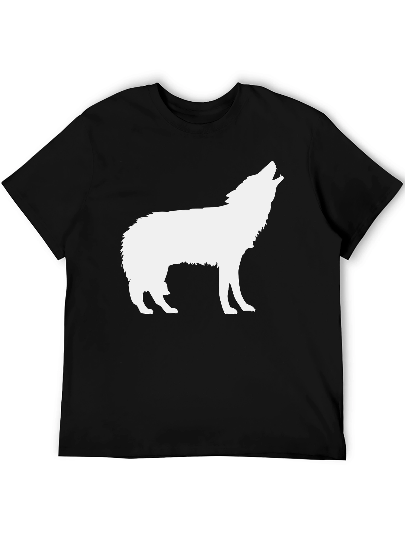 Black Wolf Silhouette Graphic T-Shirt