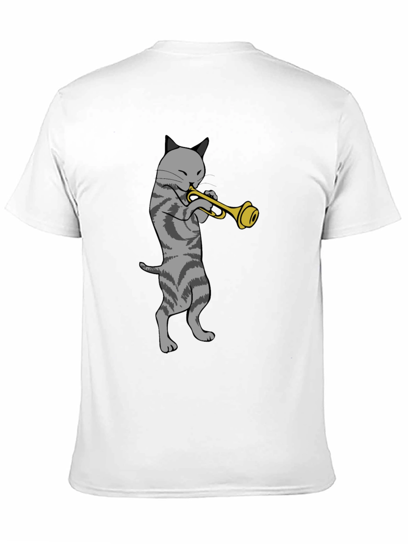 Cat Trumpet Graphic Tee - Black