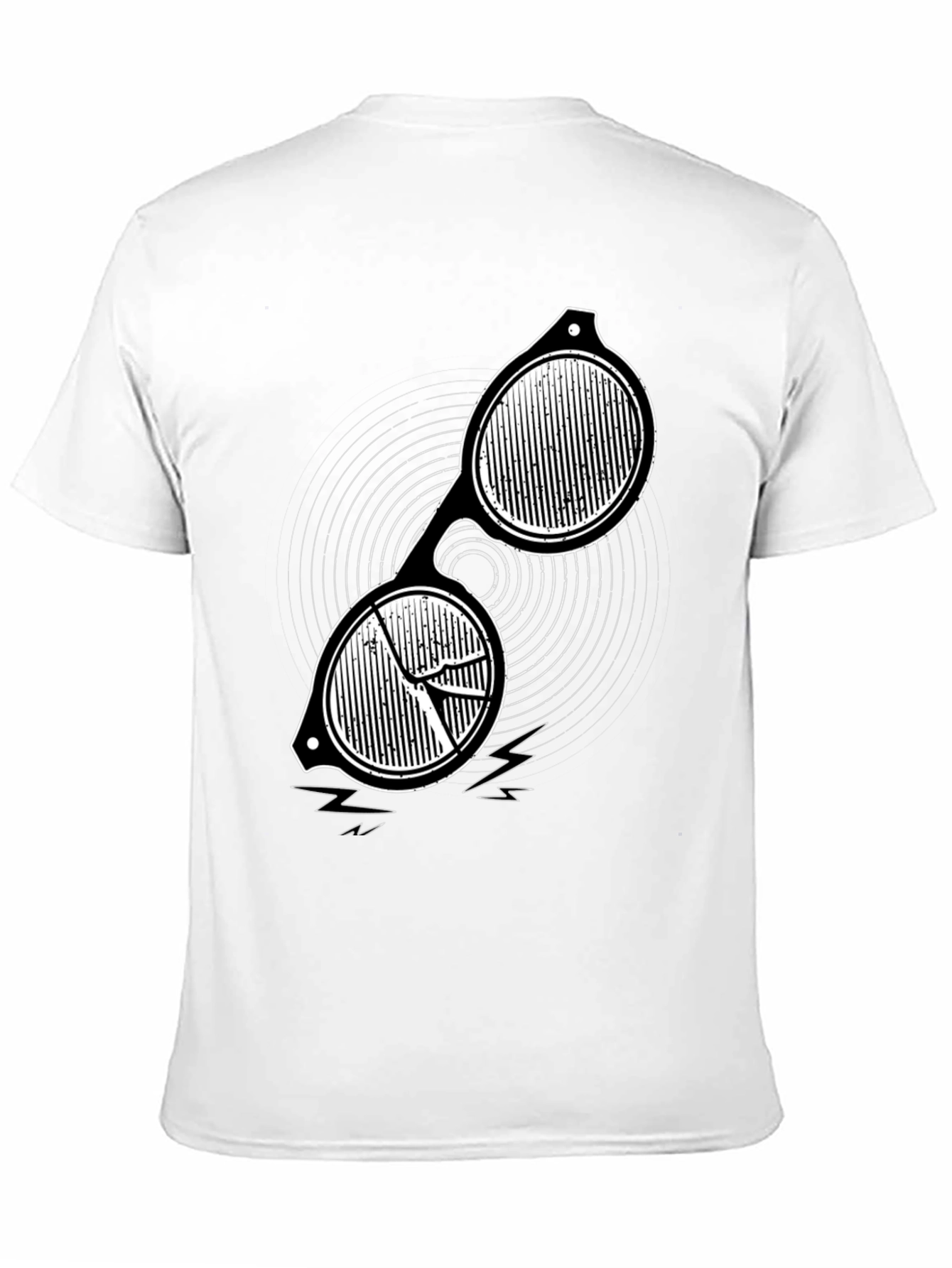 Mens Black Graphic Tee - Retro Sunglasses Design