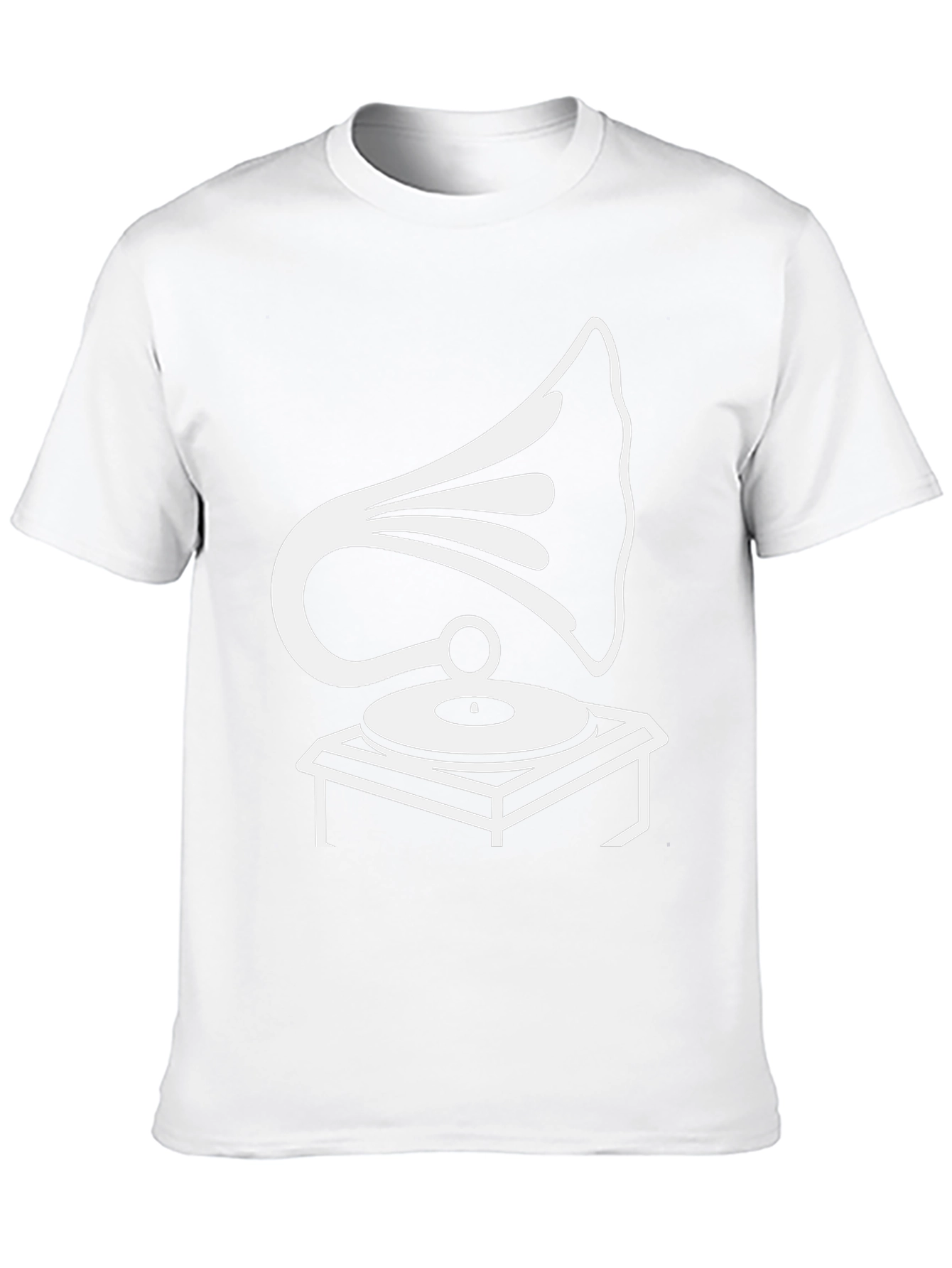 Retro Phonograph Graphic Tee - Black