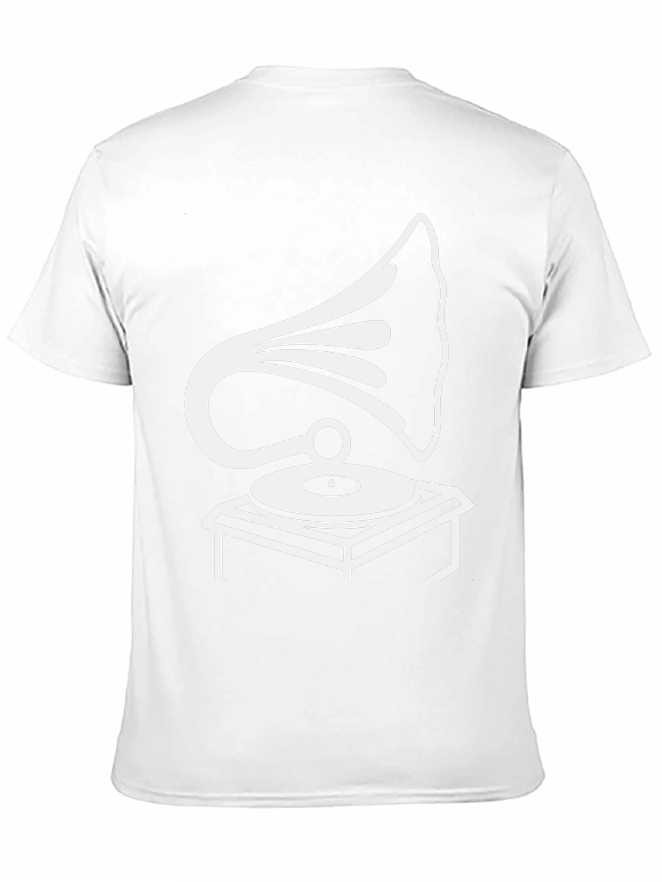 Retro Phonograph Graphic Tee - Black