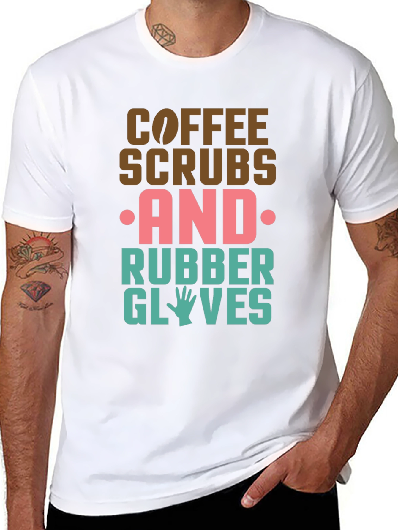 Coffee Scrubs & Rubber Gloves Graphic T-Shirt