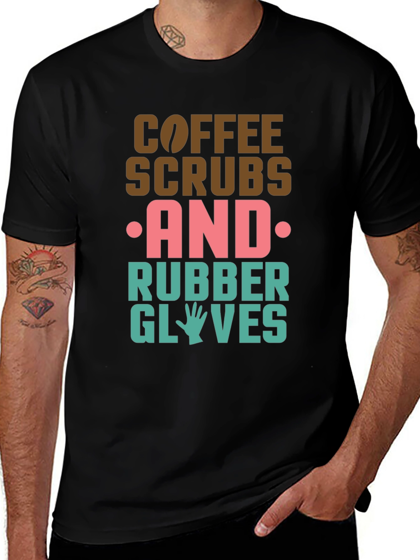 Coffee Scrubs & Rubber Gloves Graphic T-Shirt