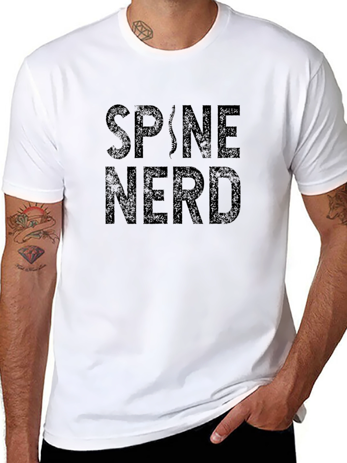 Spine Nerd Graphic Black T-Shirt