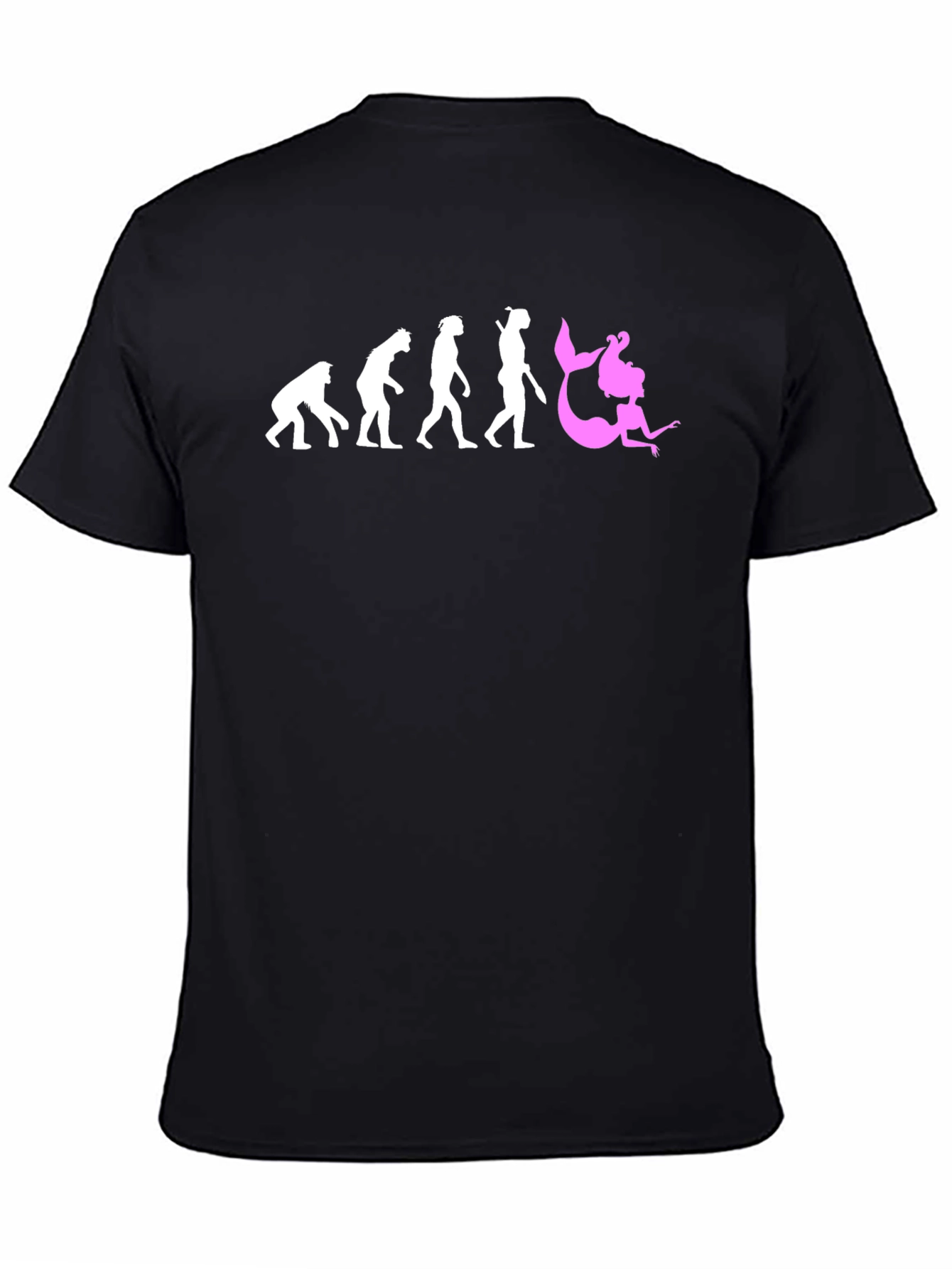 Evolution of Mermaid T-Shirt - Black Cotton