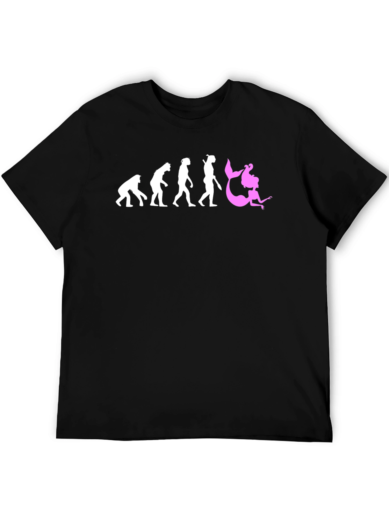 Evolution of Mermaid T-Shirt - Black Cotton
