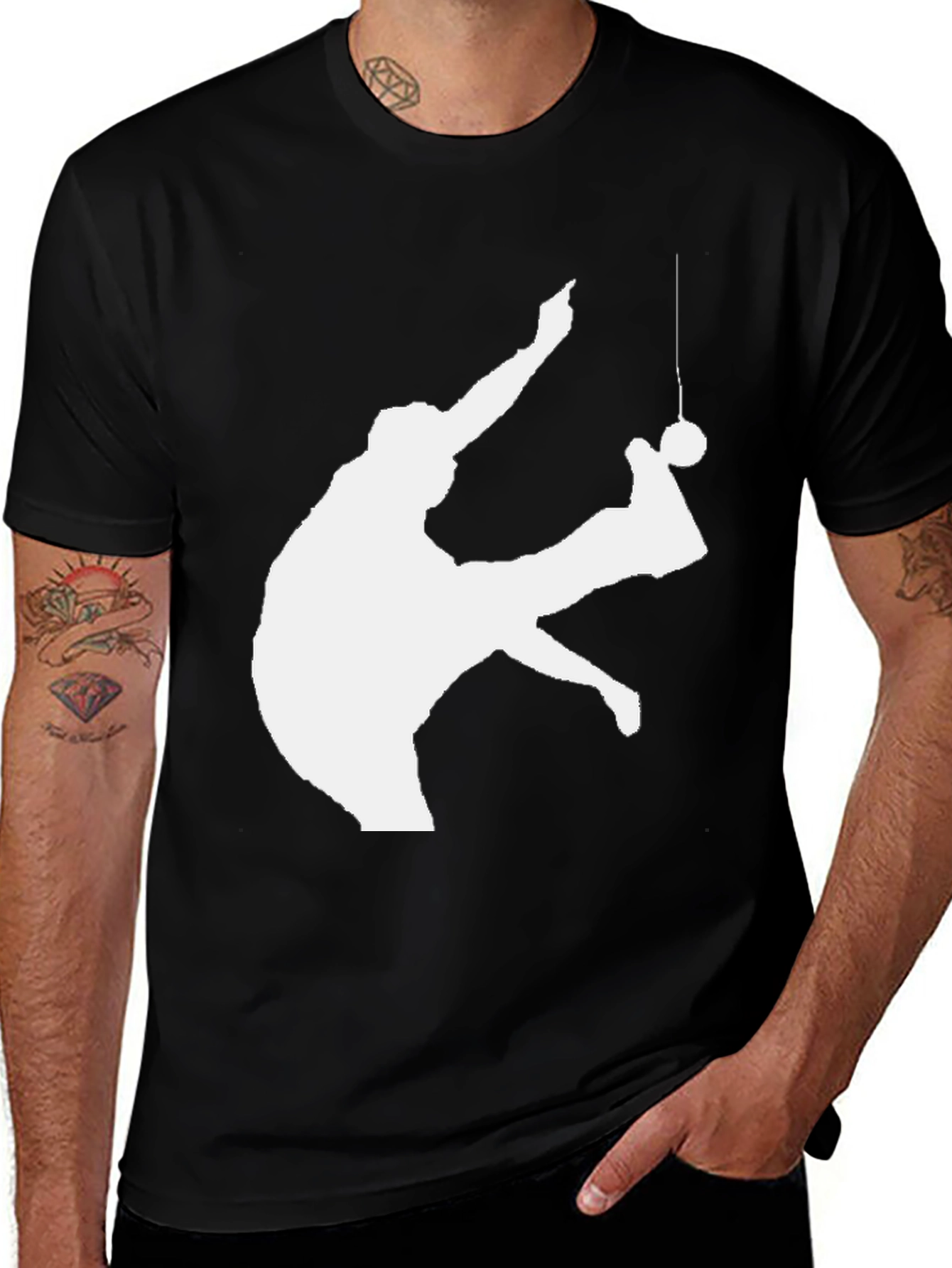 Retro Gymnast Silhouette Black T-Shirt
