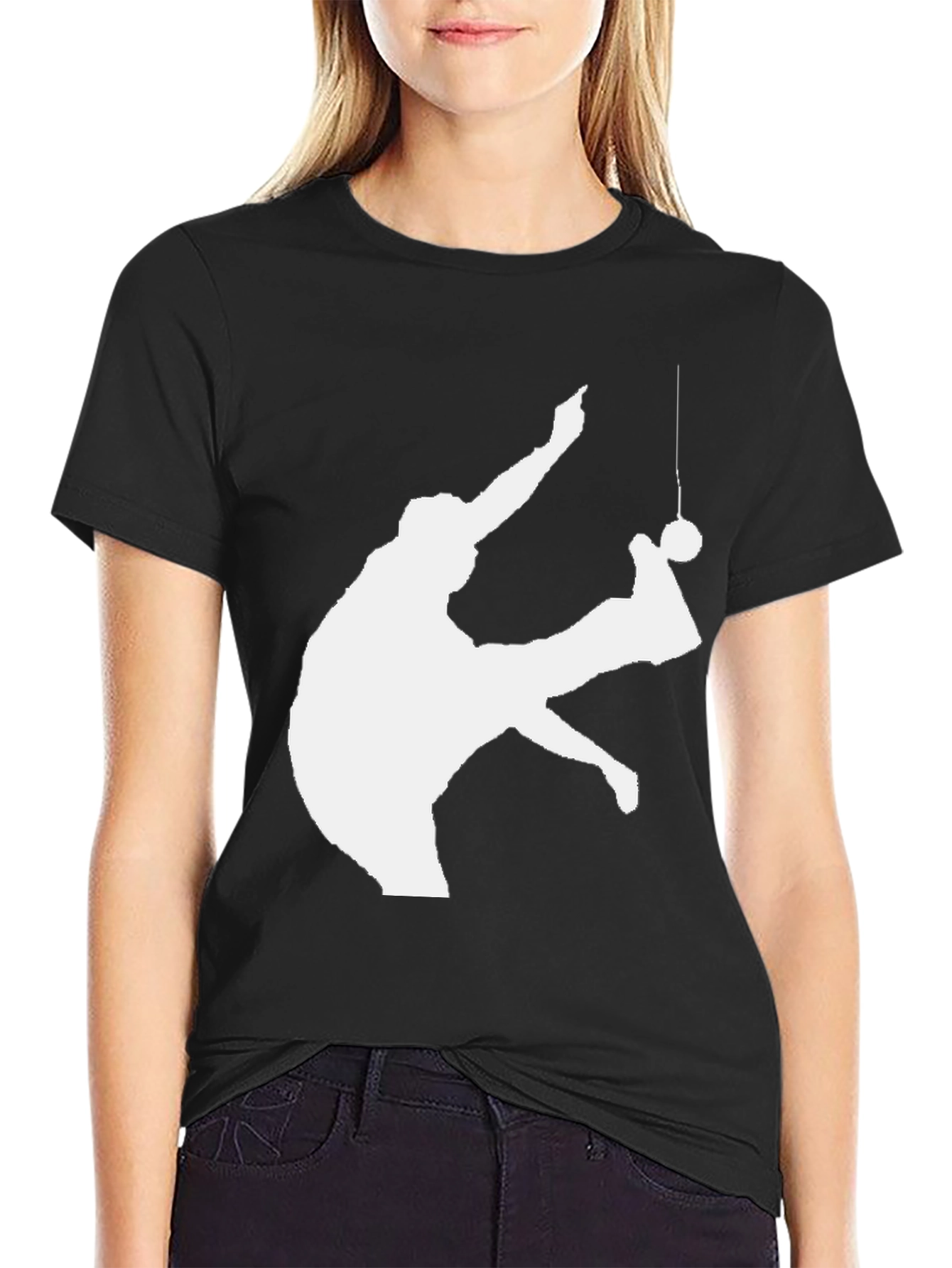 Retro Gymnast Silhouette Black T-Shirt