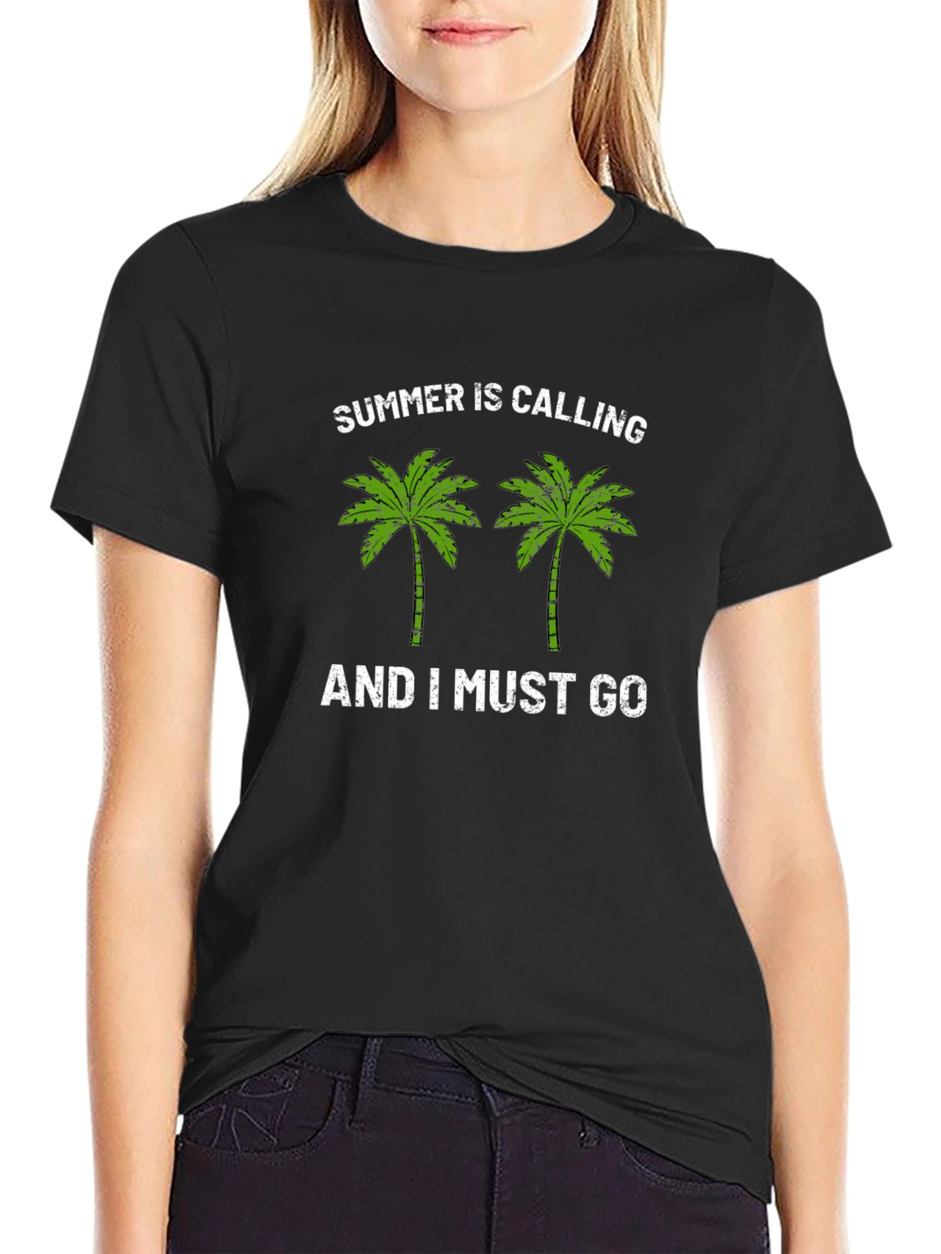 Summer Calling Palm Tree Graphic T-Shirt