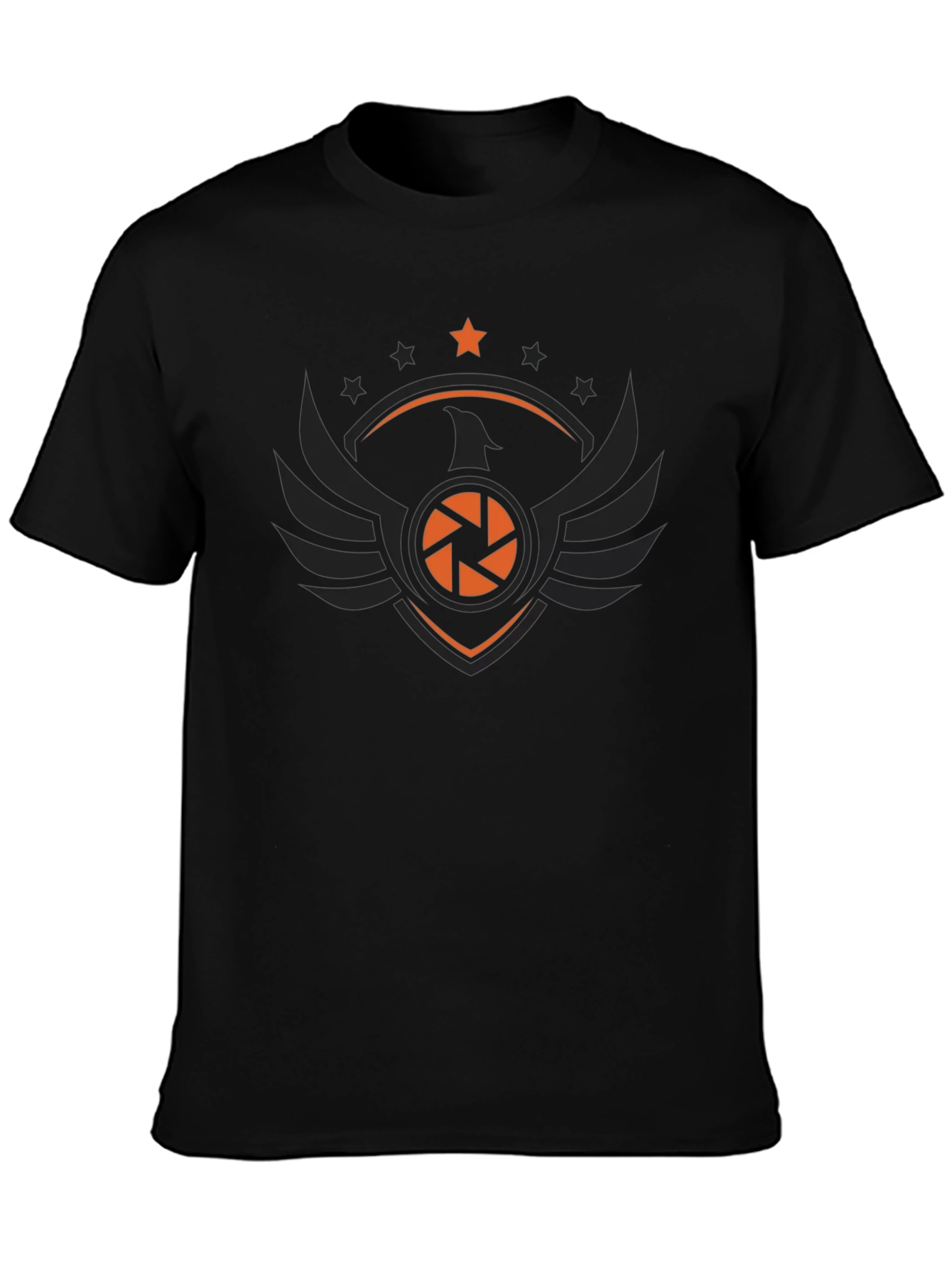 Camera Lens Eagle Black T-Shirt