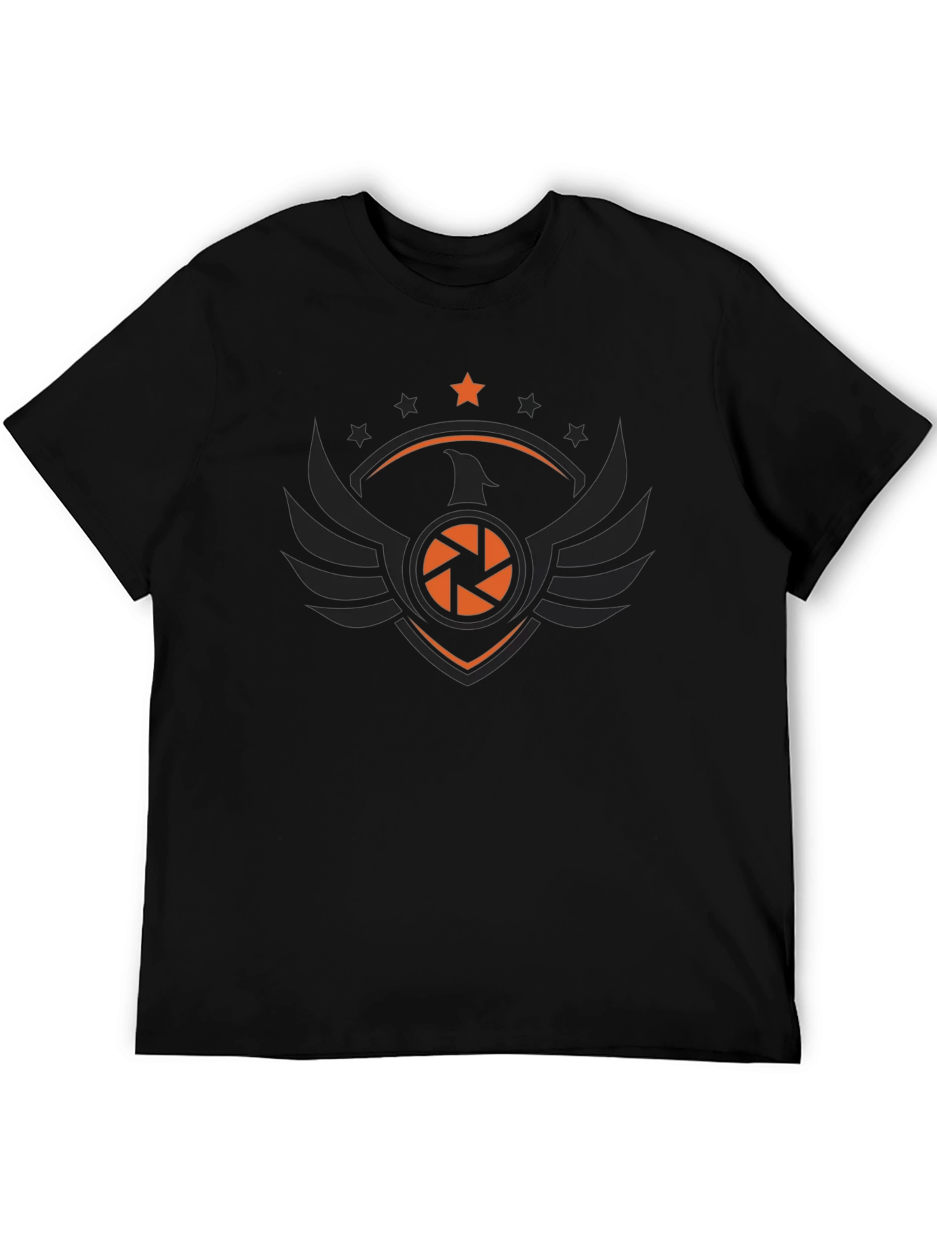 Camera Lens Eagle Black T-Shirt