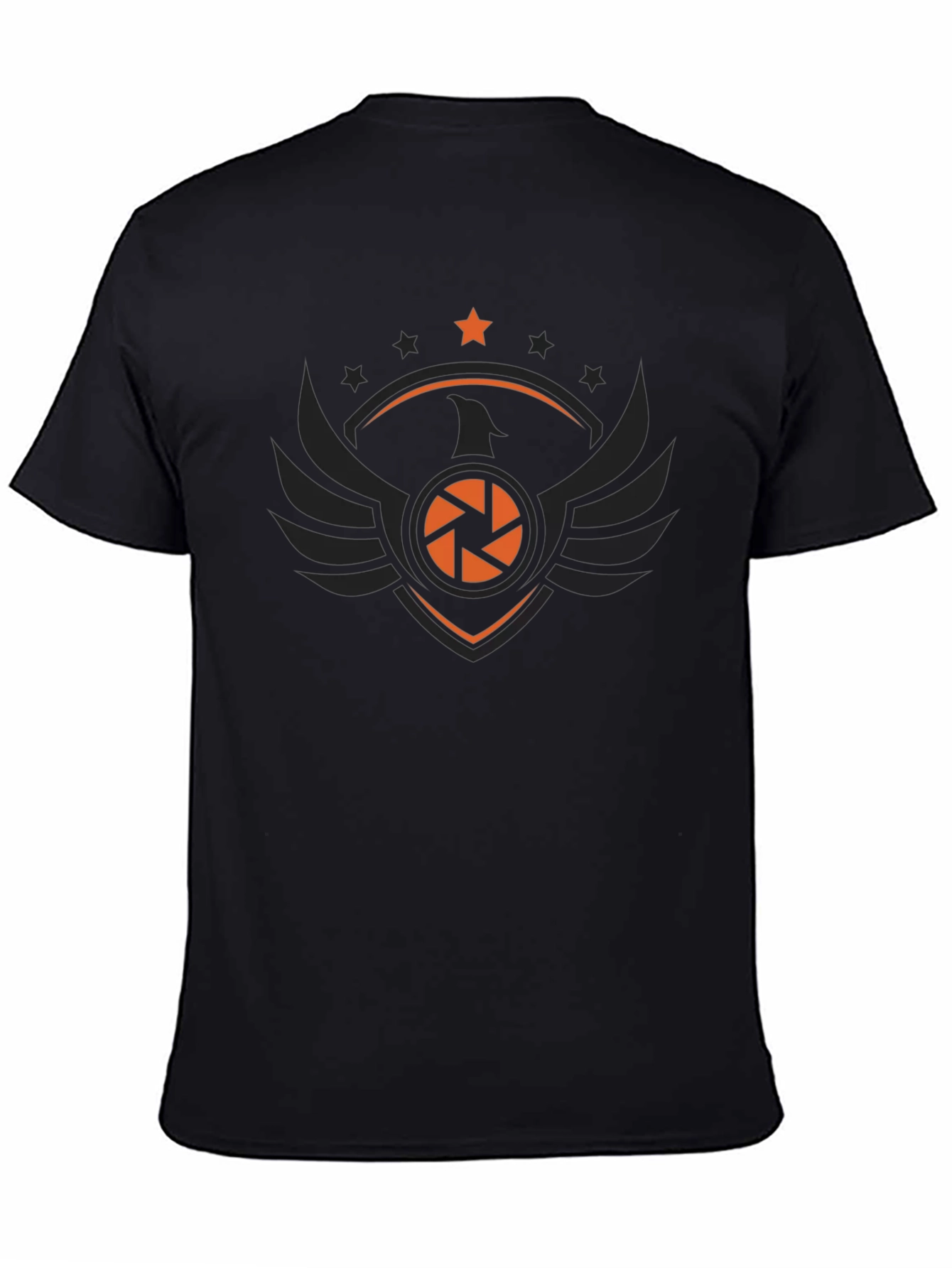 Camera Lens Eagle Black T-Shirt