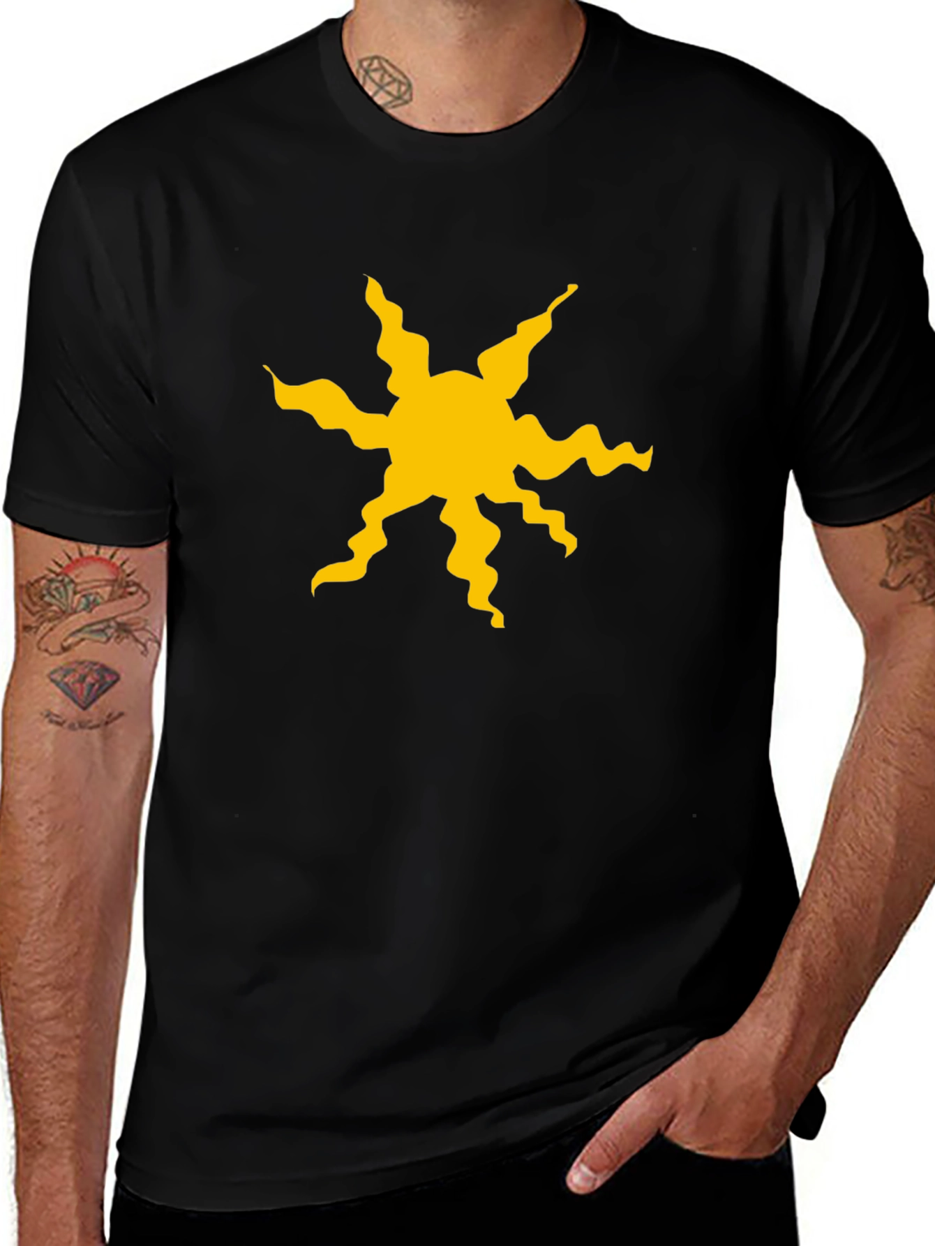 Tangled Sun Symbol Black T-Shirt