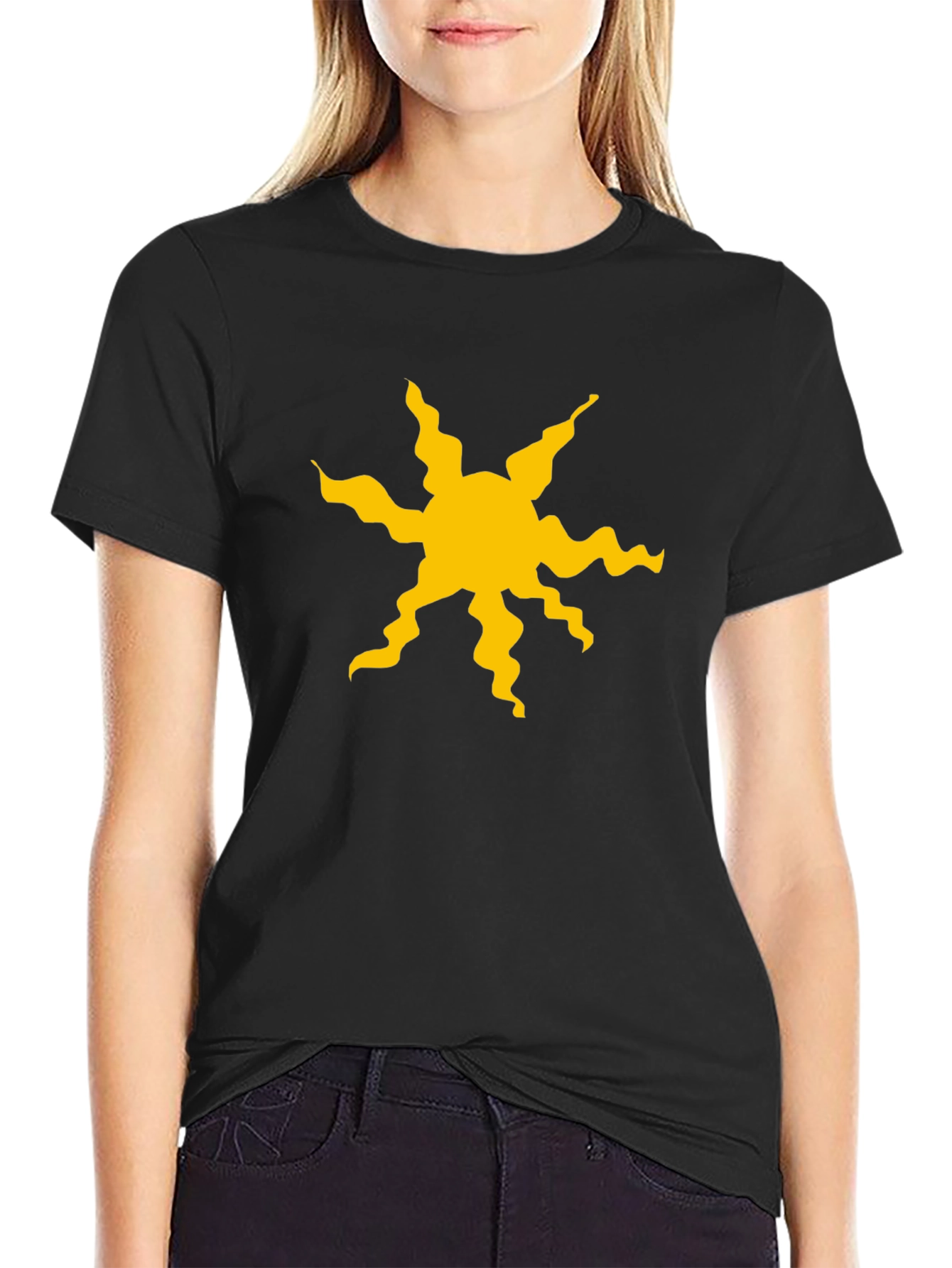Tangled Sun Symbol Black T-Shirt