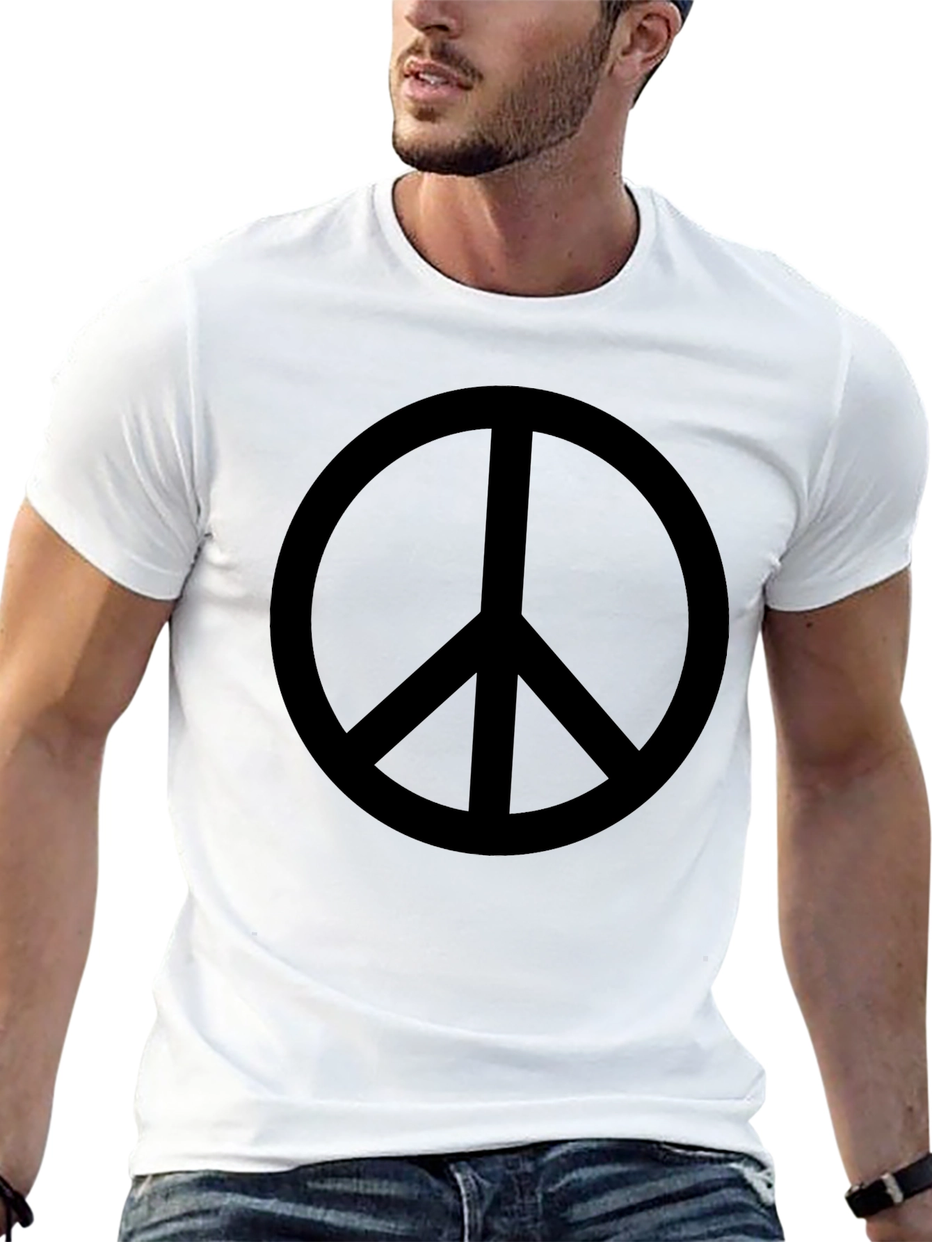 Peace Sign Graphic Tee - Classic Black T-Shirt