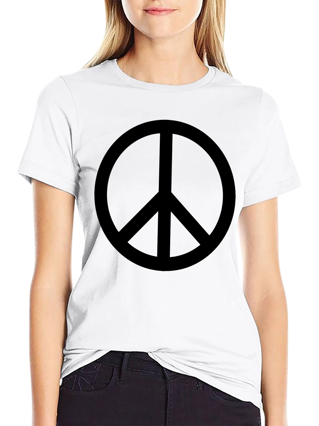 Peace Sign Graphic Tee - Classic Black T-Shirt
