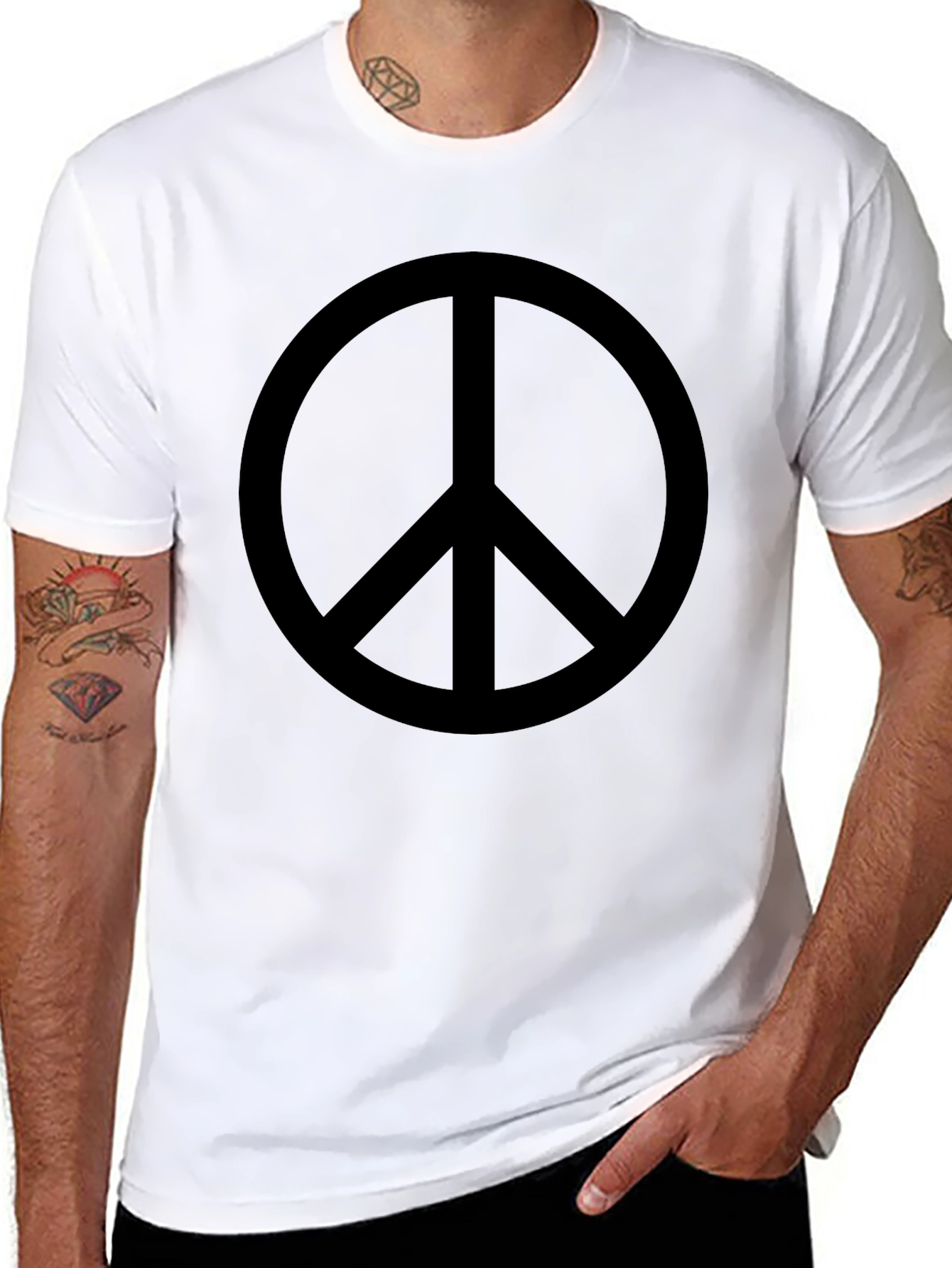 Peace Sign Graphic Tee - Classic Black T-Shirt