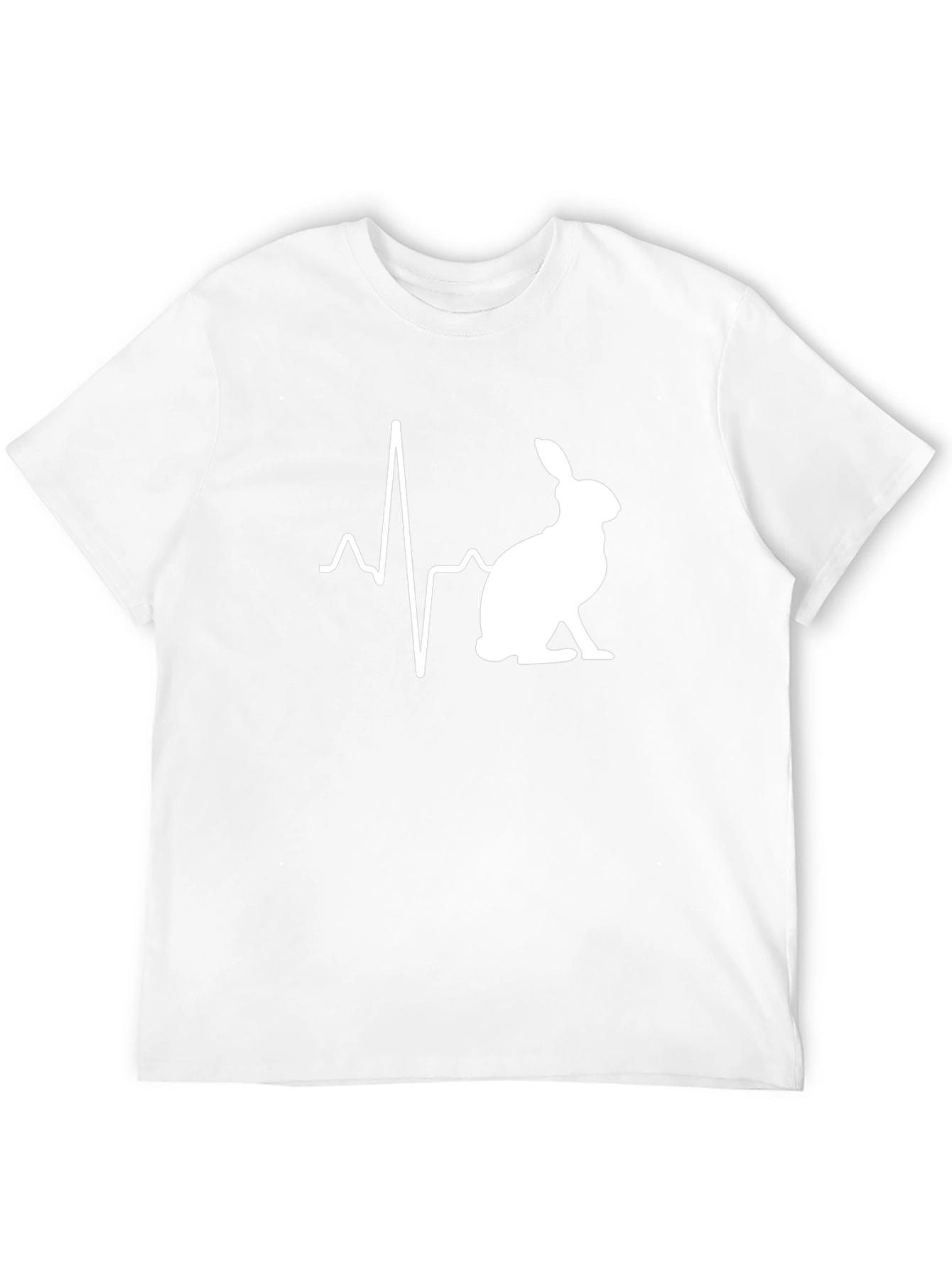 Rabbit Heartbeat T-Shirt - Mens Black Crew Neck Tee
