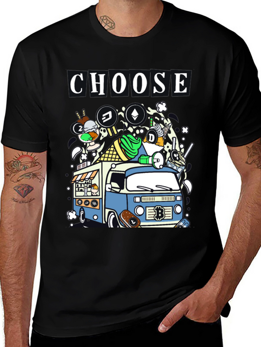 Choose Crypto Ice Cream Truck T-Shirt – Fun Crypto Graphic Tee