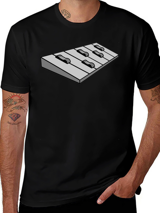 Keyboard Tee - Music Lovers Black Cotton T-Shirt