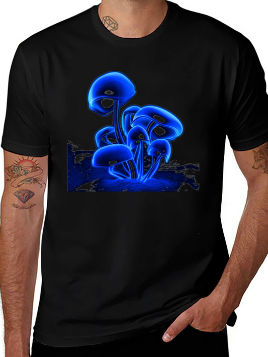 Glowing Mushroom Graphic T-Shirt - Unique Neon Design