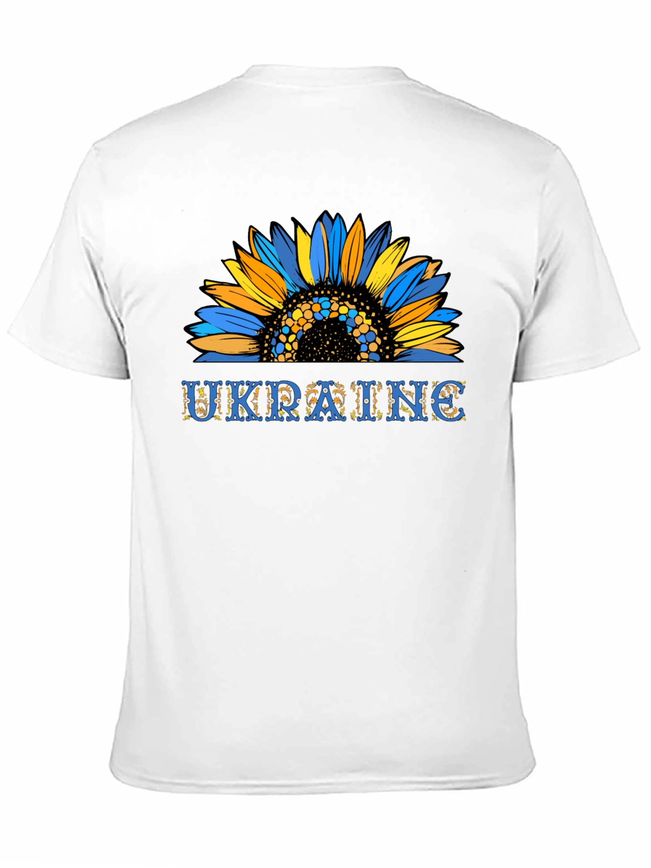 Ukraine Sunflower Graphic T-Shirt - Black