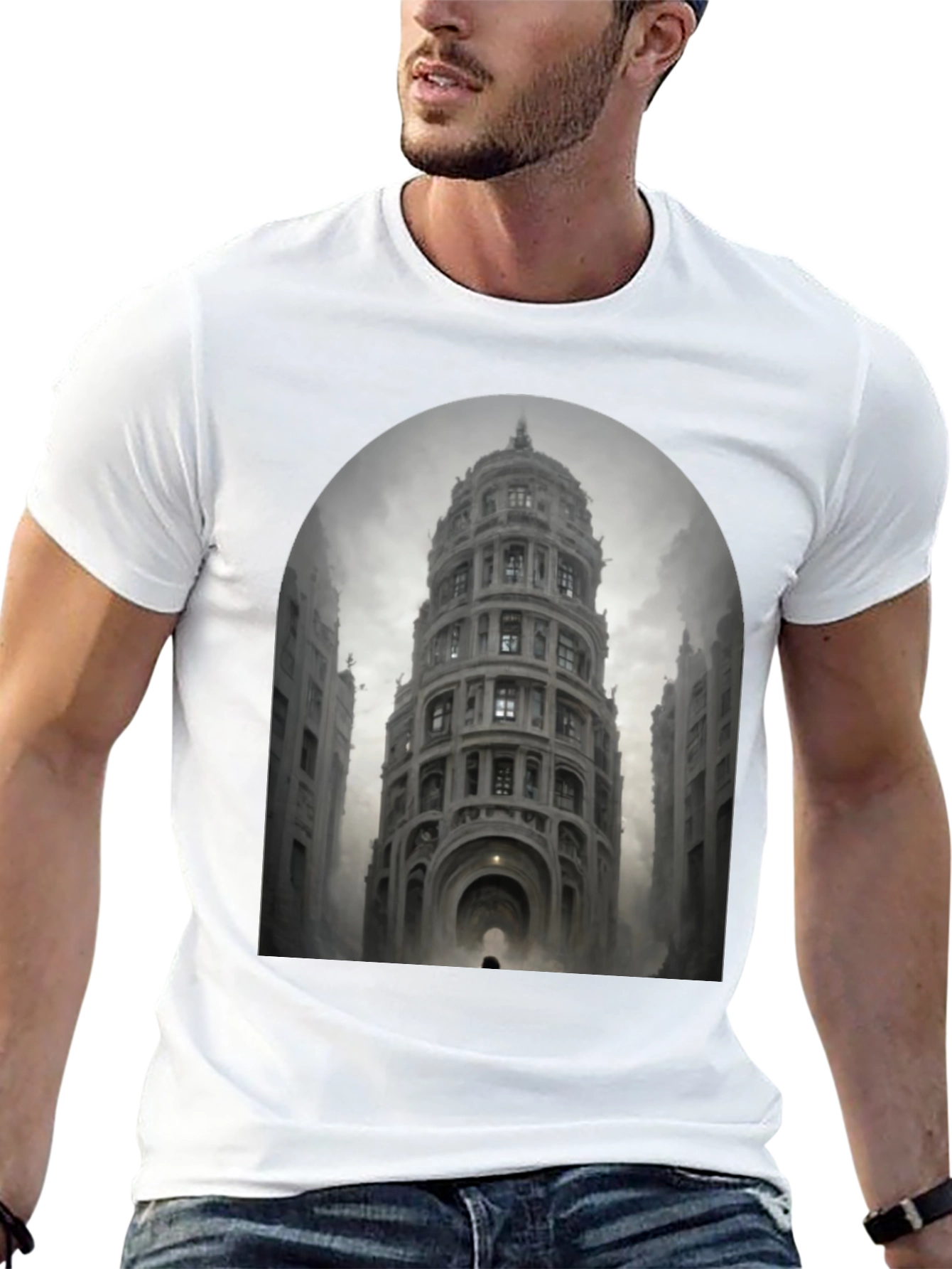Architectural Print Black T-Shirt