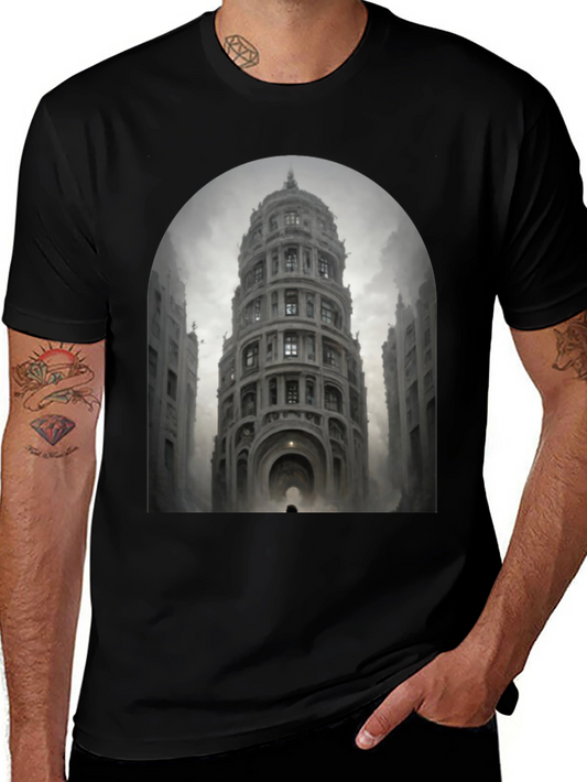 Architectural Print Black T-Shirt