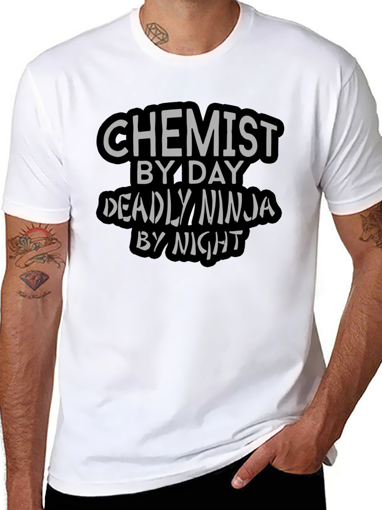 Chemist by Day Ninja by Night Black T-Shirt
