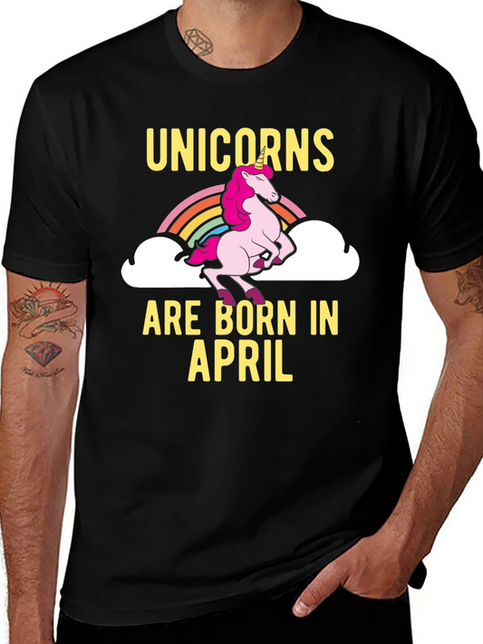 Unicorns Born In April T-Shirt - Birthday Gift