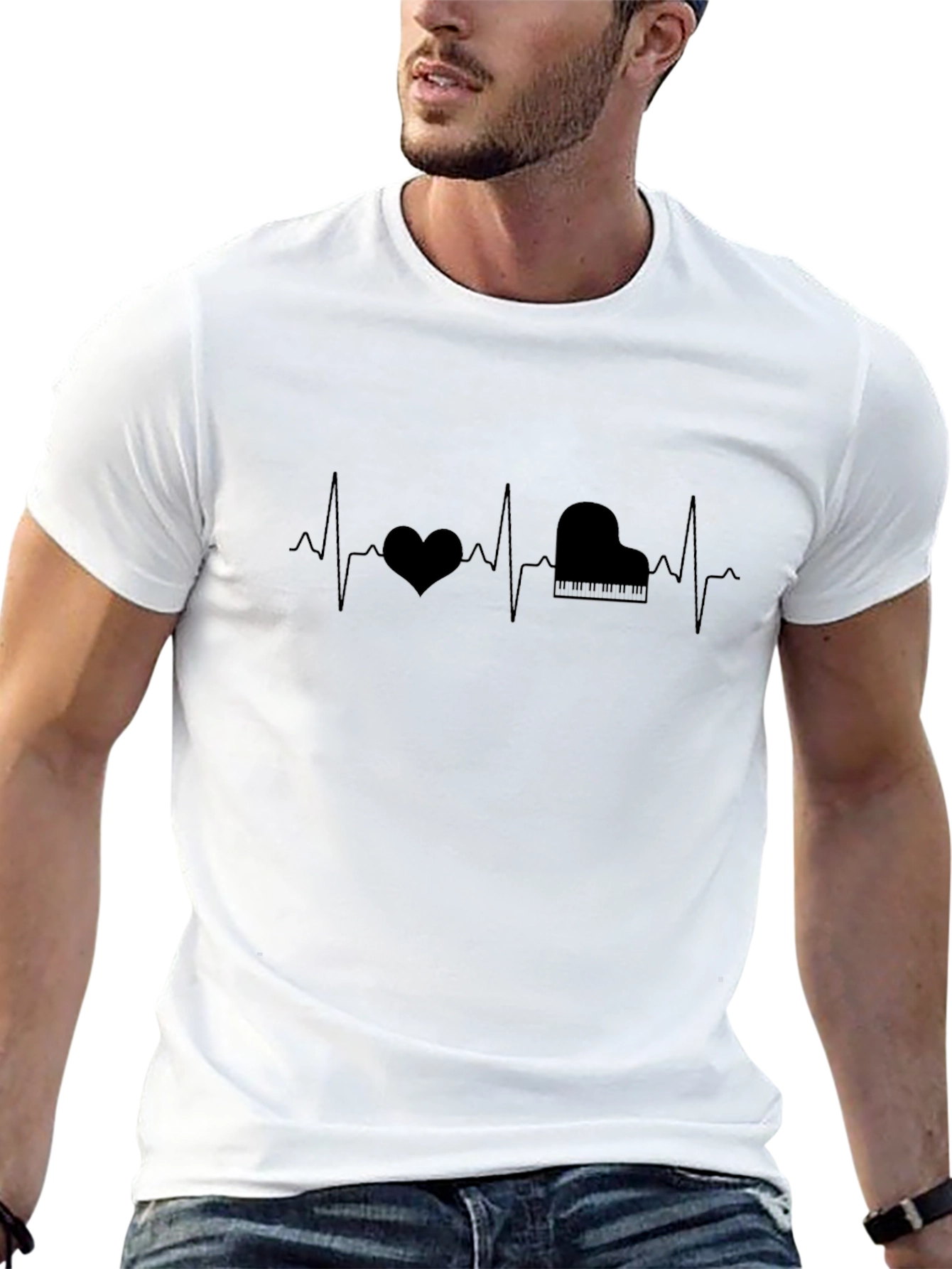 Piano Heartbeat T-Shirt - Musicians Tee