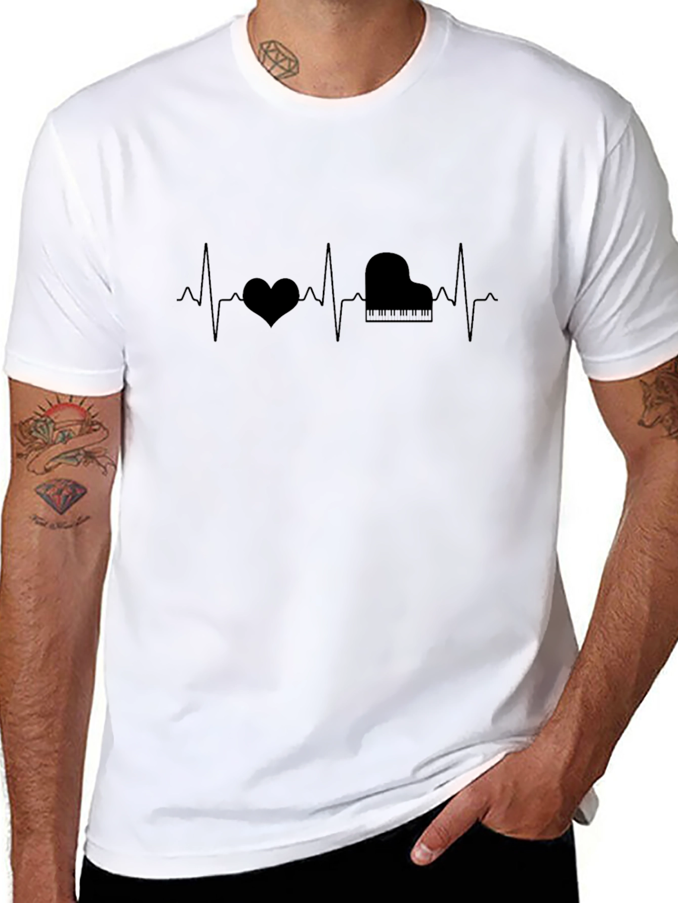 Piano Heartbeat T-Shirt - Musicians Tee