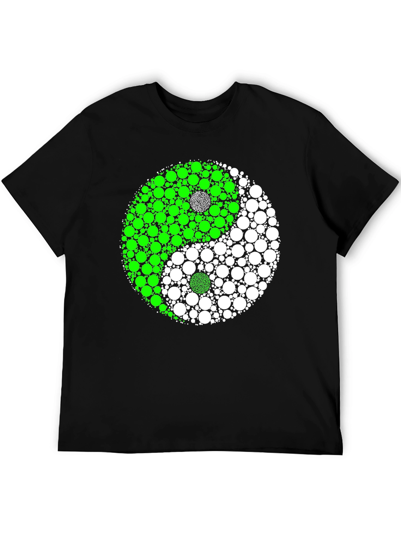 Yin Yang Circle Patterned Graphic T-Shirt