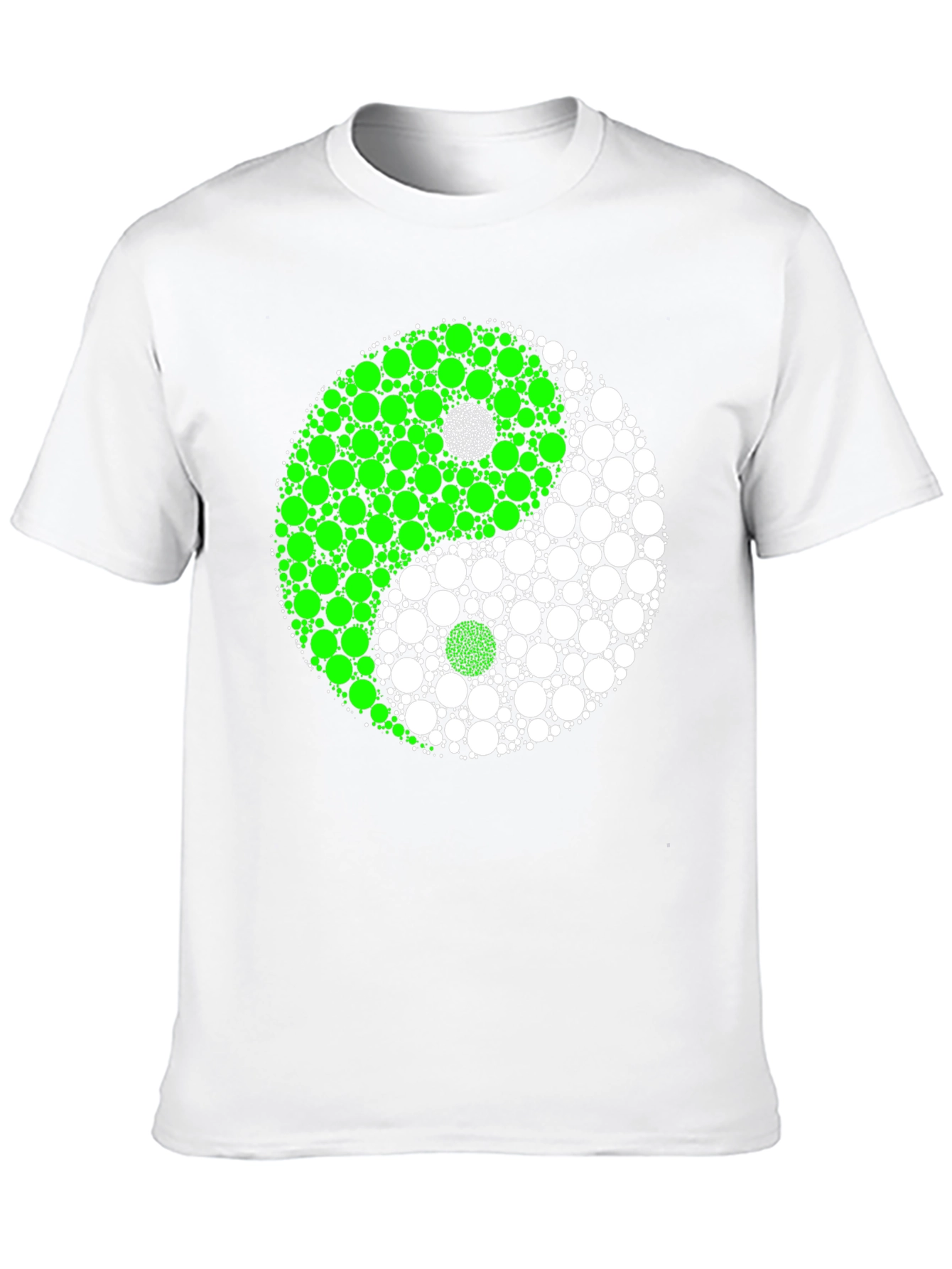 Yin Yang Circle Patterned Graphic T-Shirt