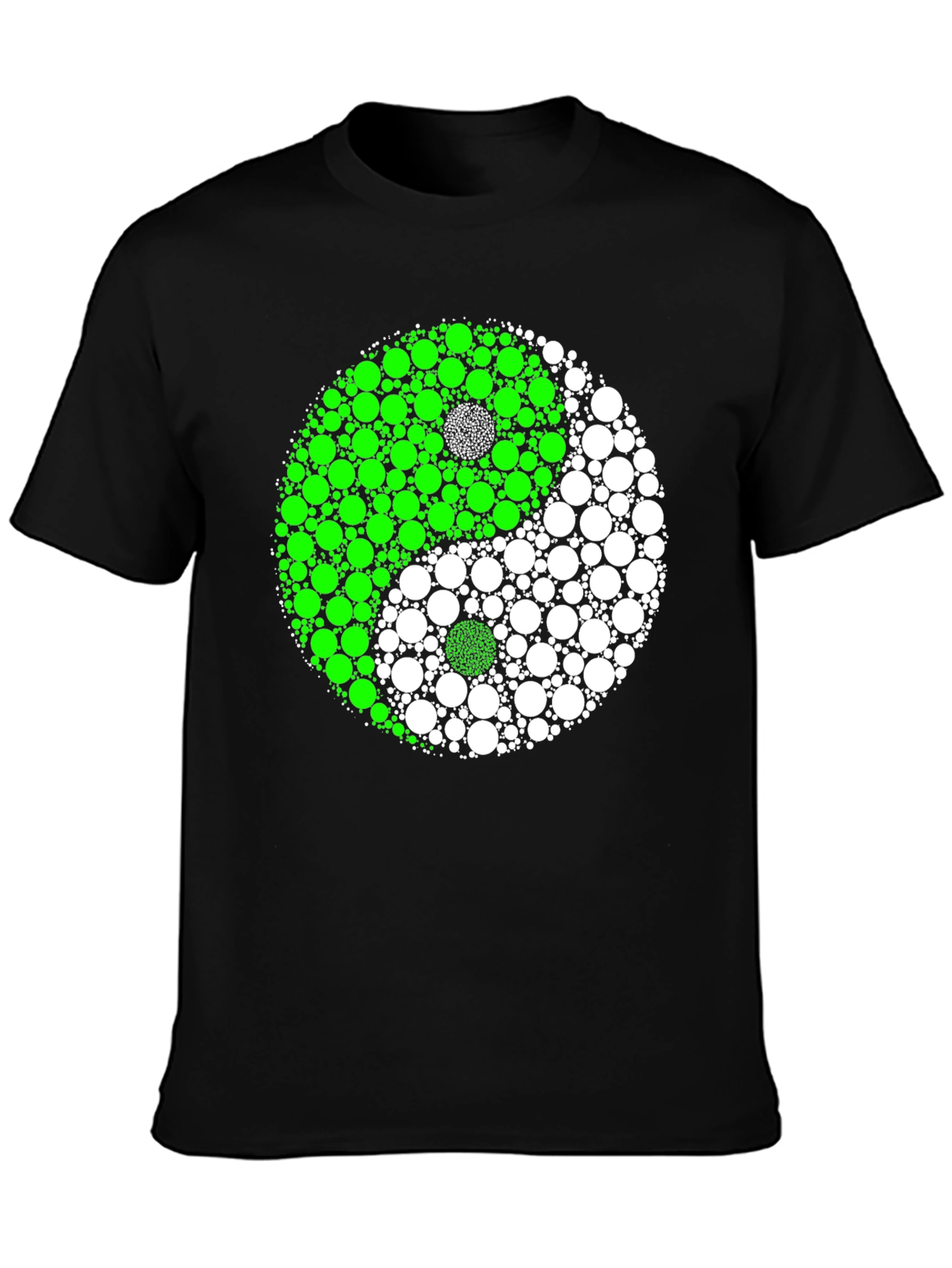 Yin Yang Circle Patterned Graphic T-Shirt