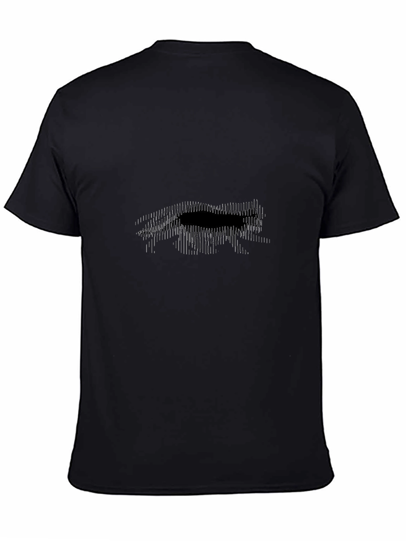 Abstract Linear Wolf Graphic Black T-Shirt