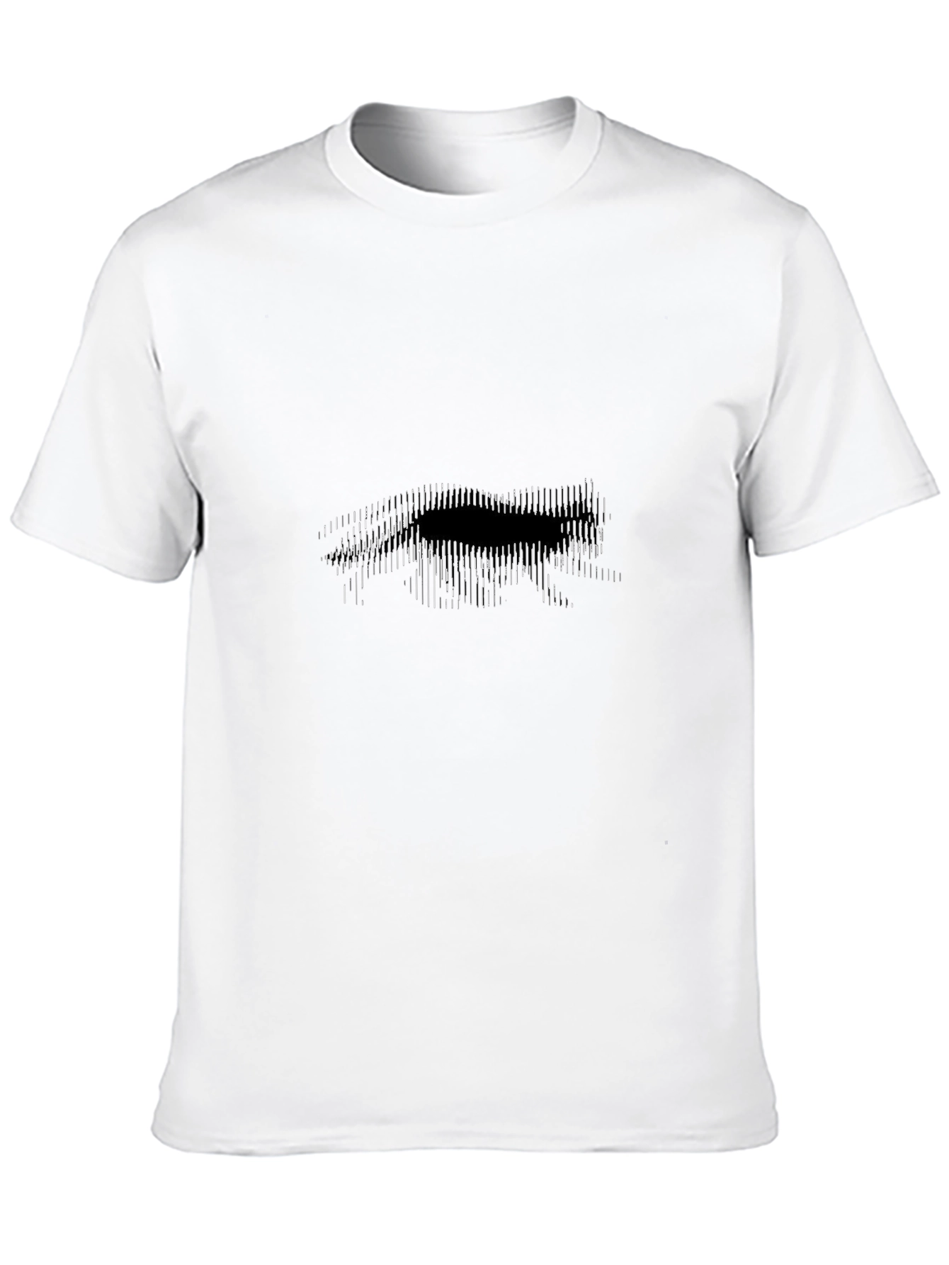 Abstract Linear Wolf Graphic Black T-Shirt