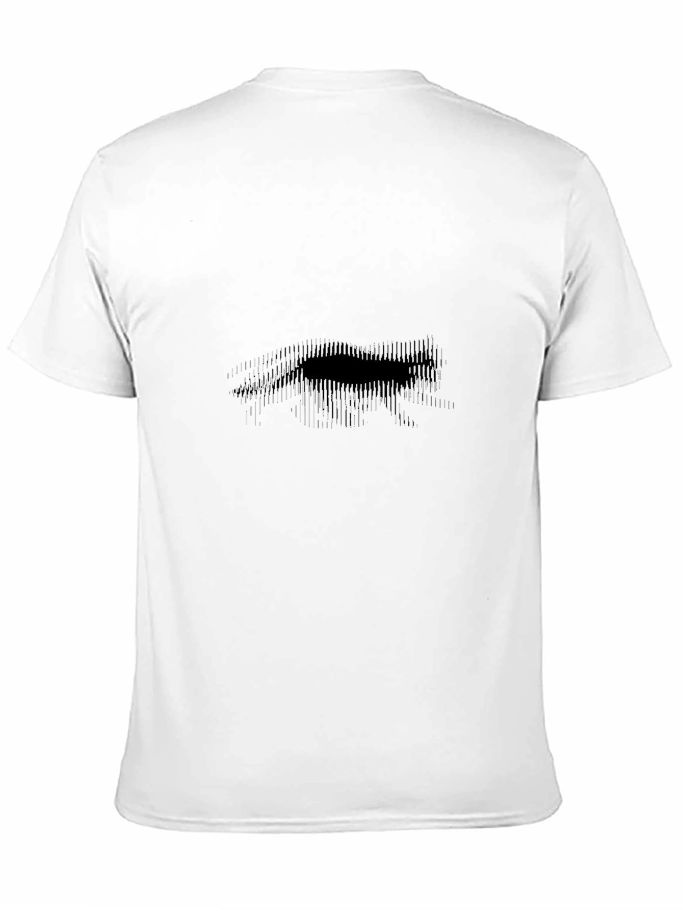 Abstract Linear Wolf Graphic Black T-Shirt