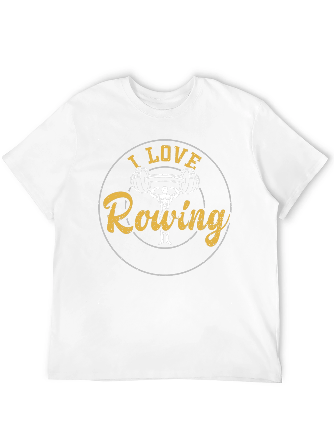 I Love Rowing Black T-Shirt