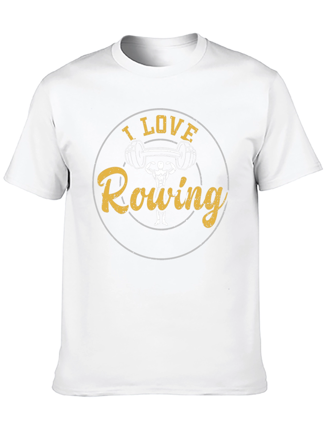 I Love Rowing Black T-Shirt