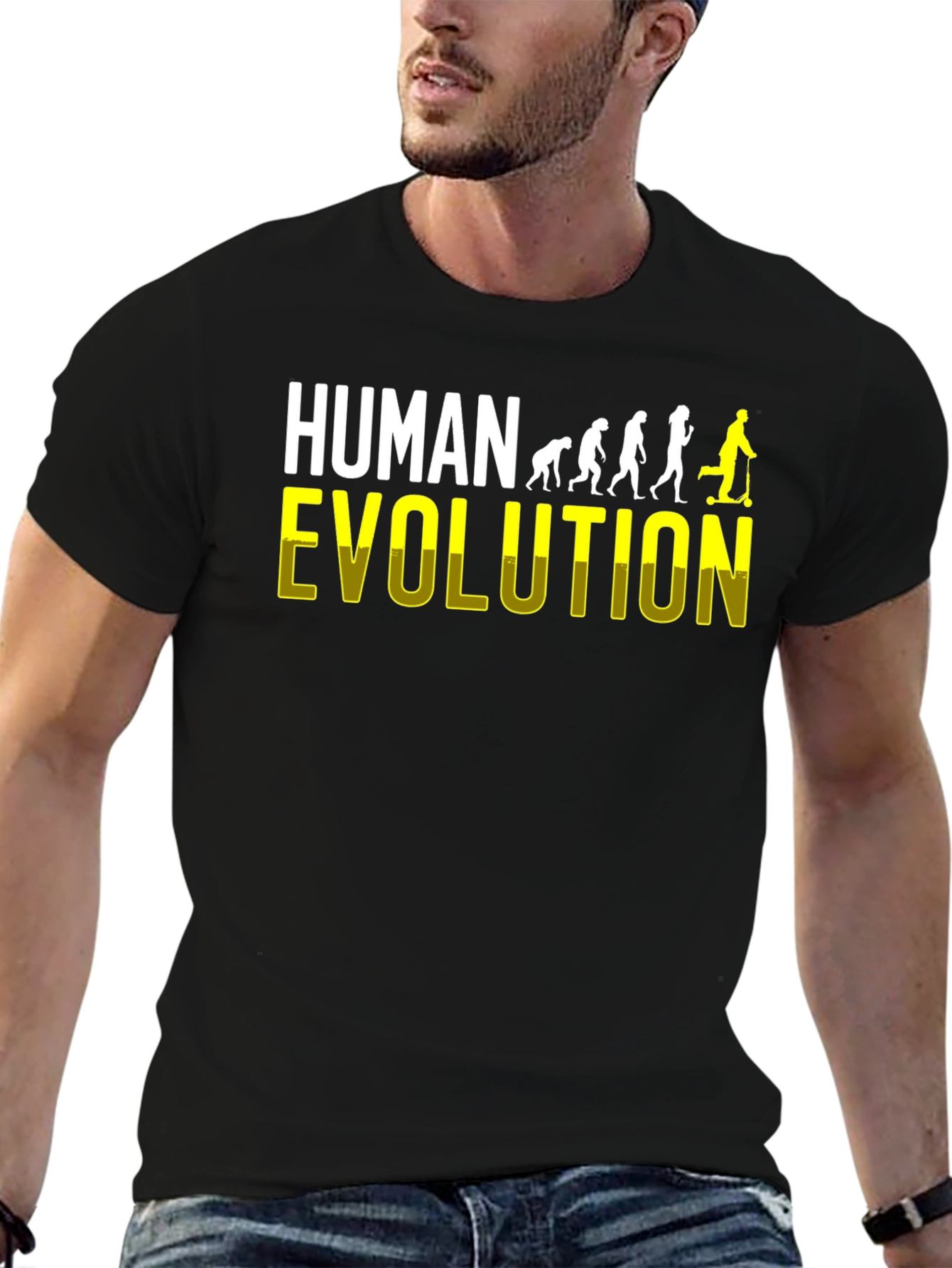 Human Evolution T-Shirt Funny Scooter Gift