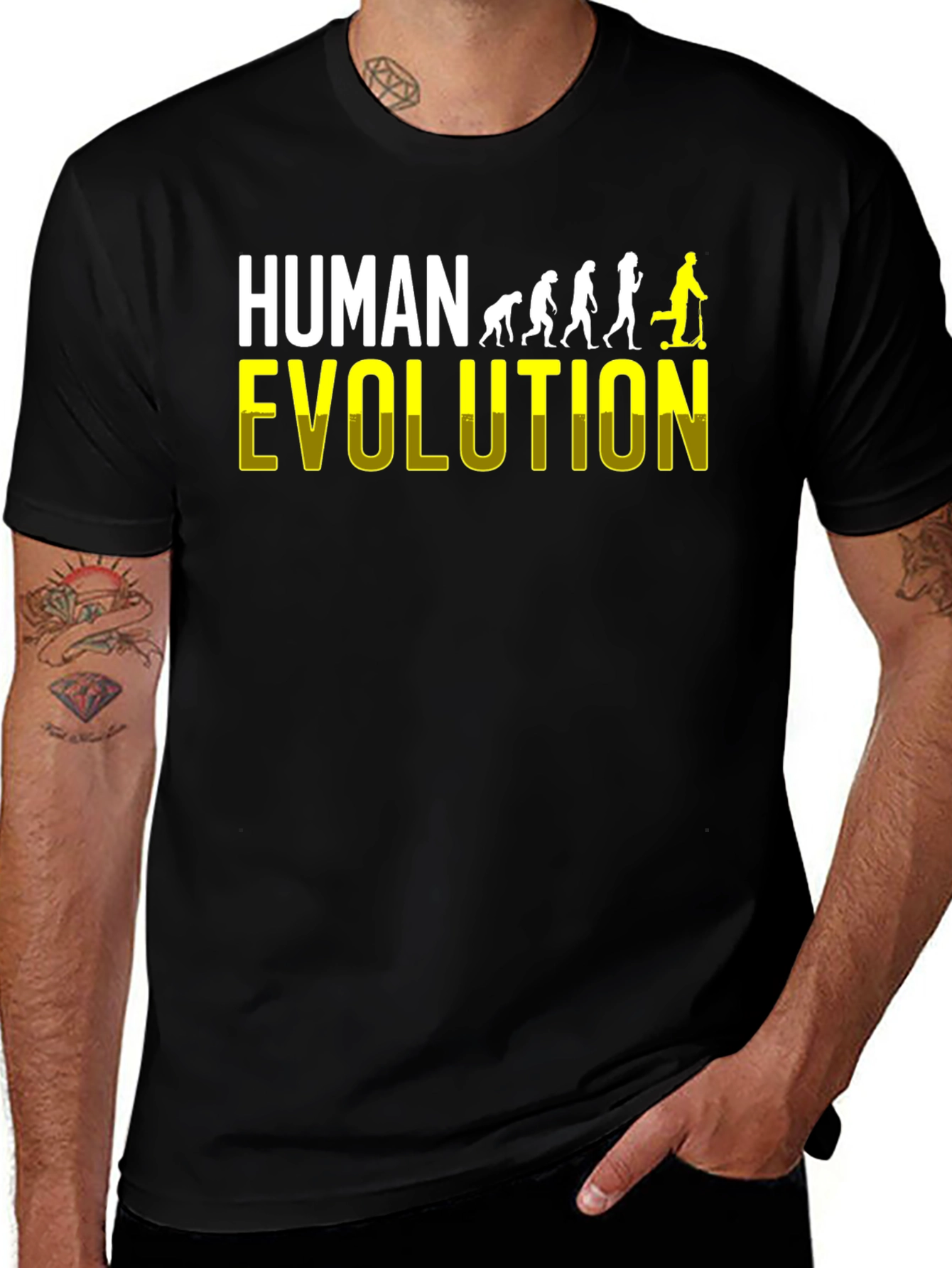 Human Evolution T-Shirt Funny Scooter Gift