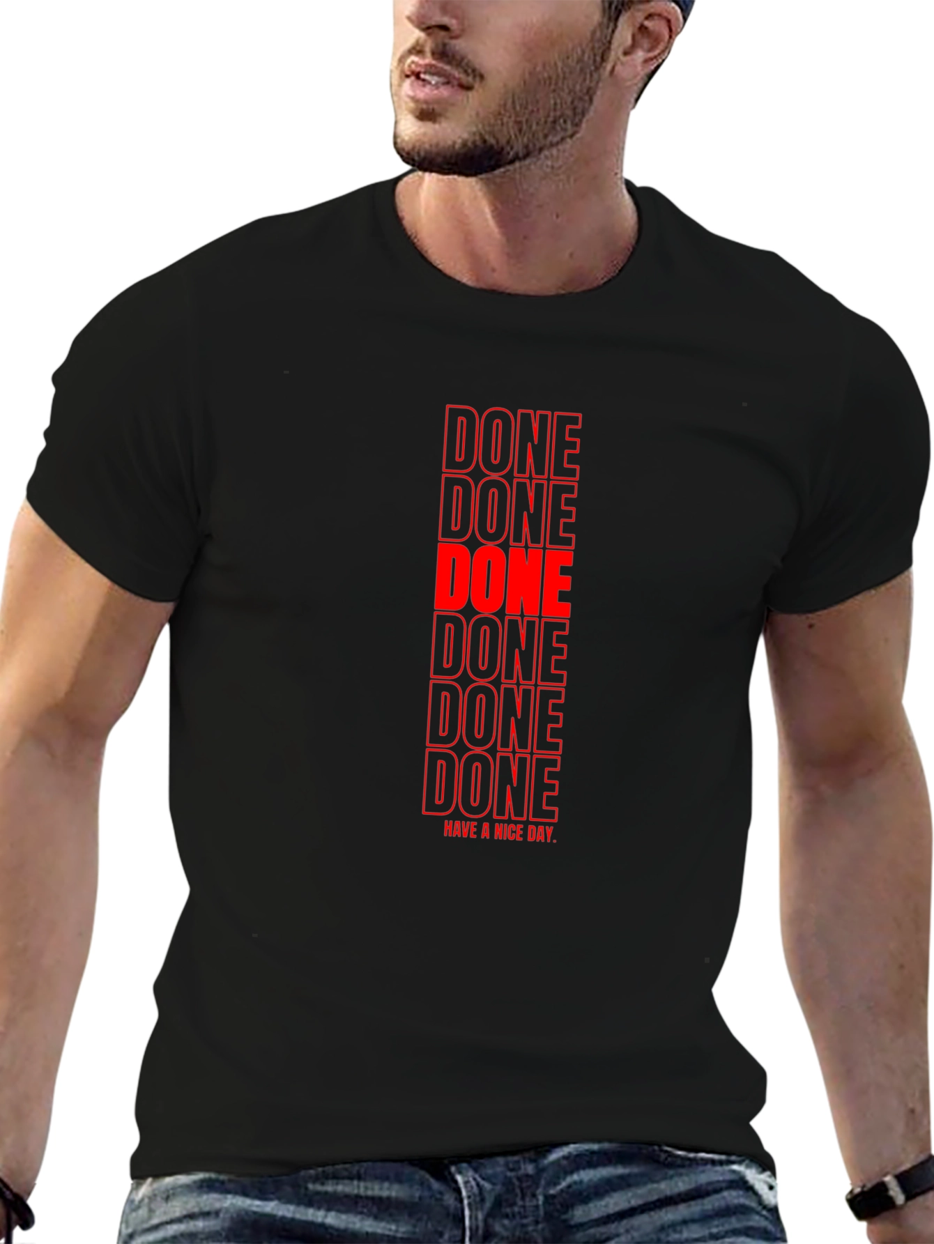 Done Graphic Tee - Black Casual T-Shirt