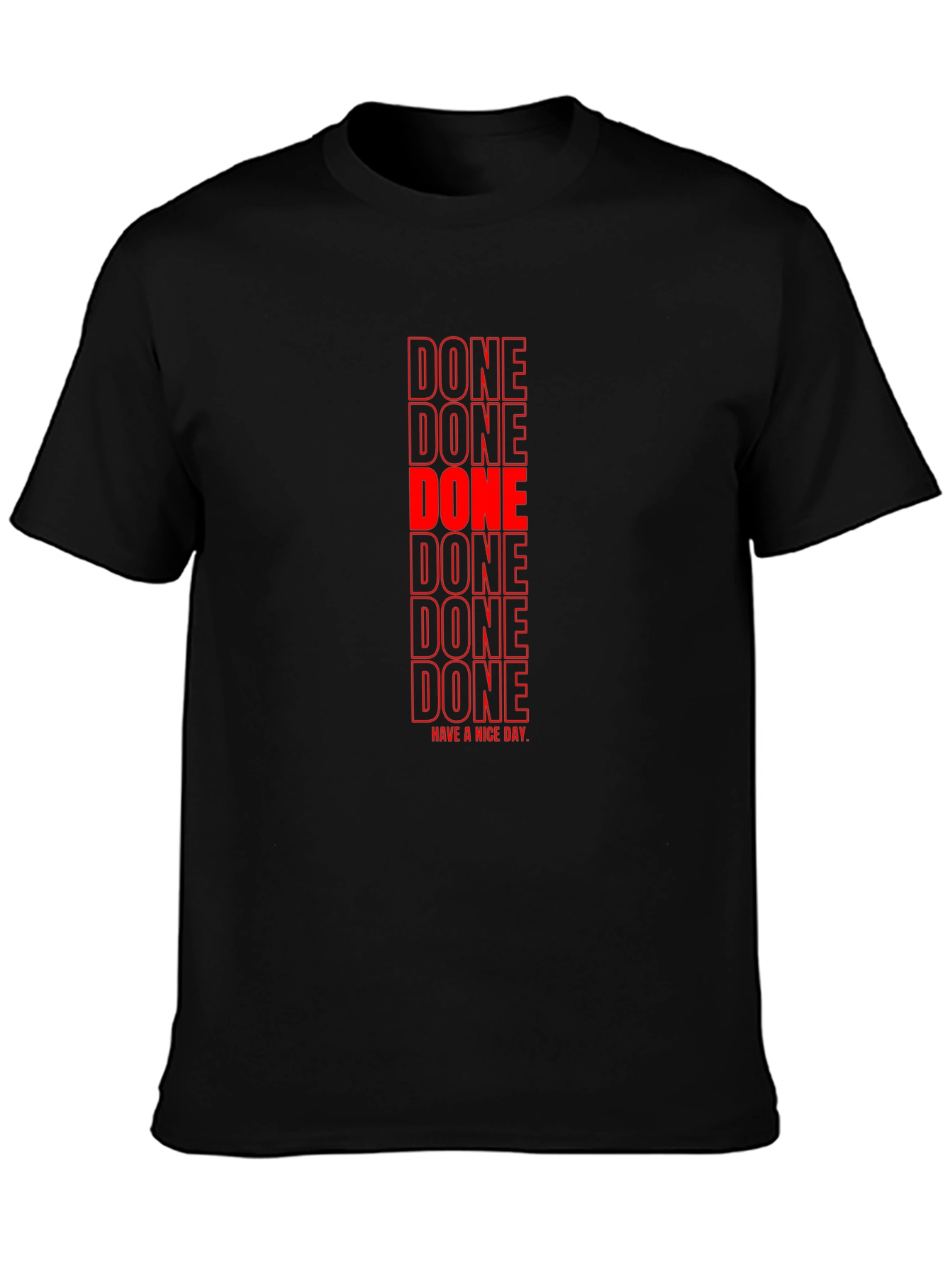 Done Graphic Tee - Black Casual T-Shirt