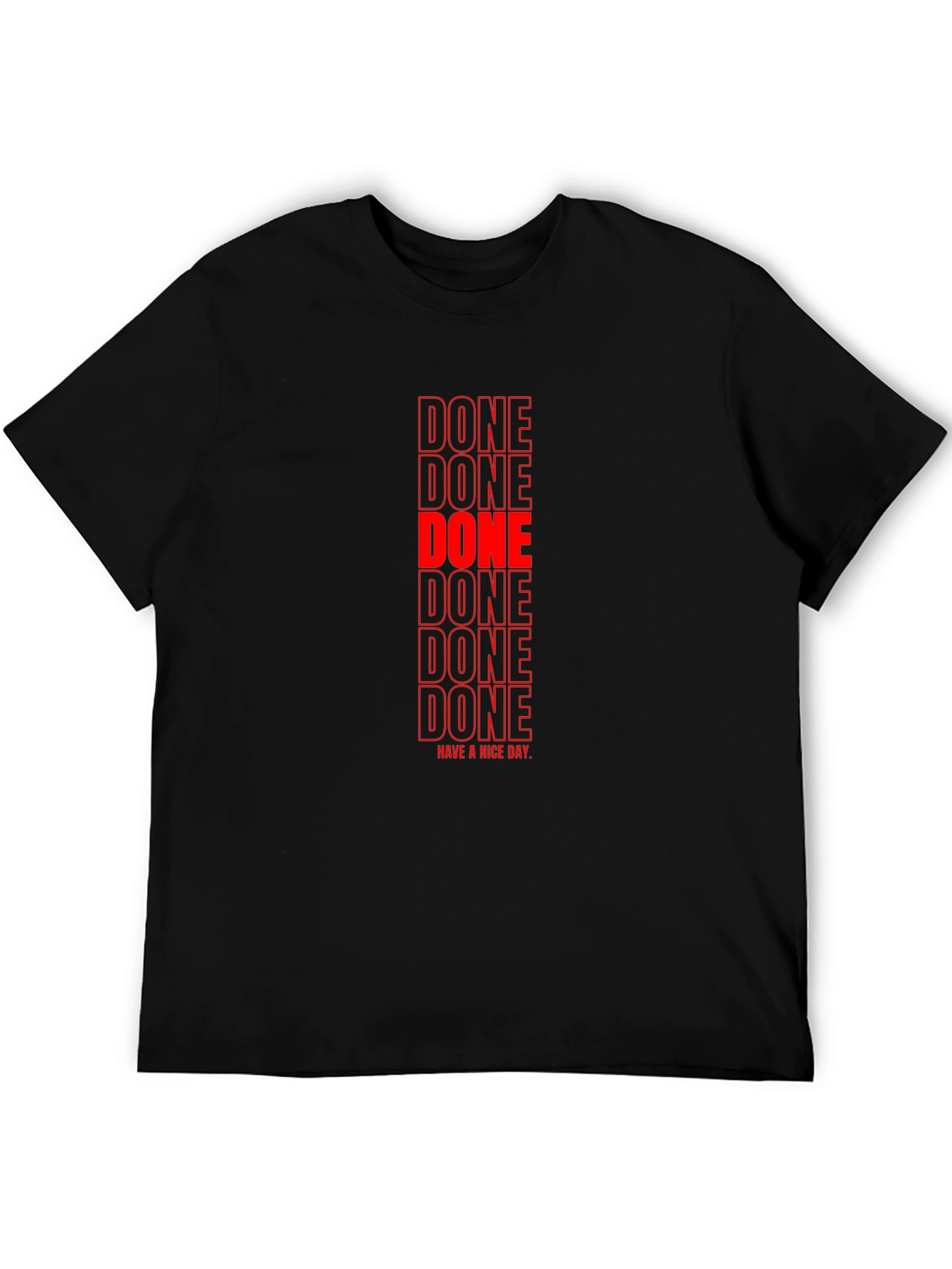 Done Graphic Tee - Black Casual T-Shirt